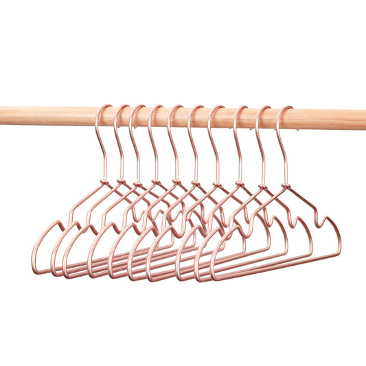 KOOBAY - Perchas de ropa antideslizantes de 12.5 pulgadas, alambre de cobre dorado rosa para niños, paquete de 30 divisores de clóset de bebé para guardería, pantalones, organizador de exhibición para