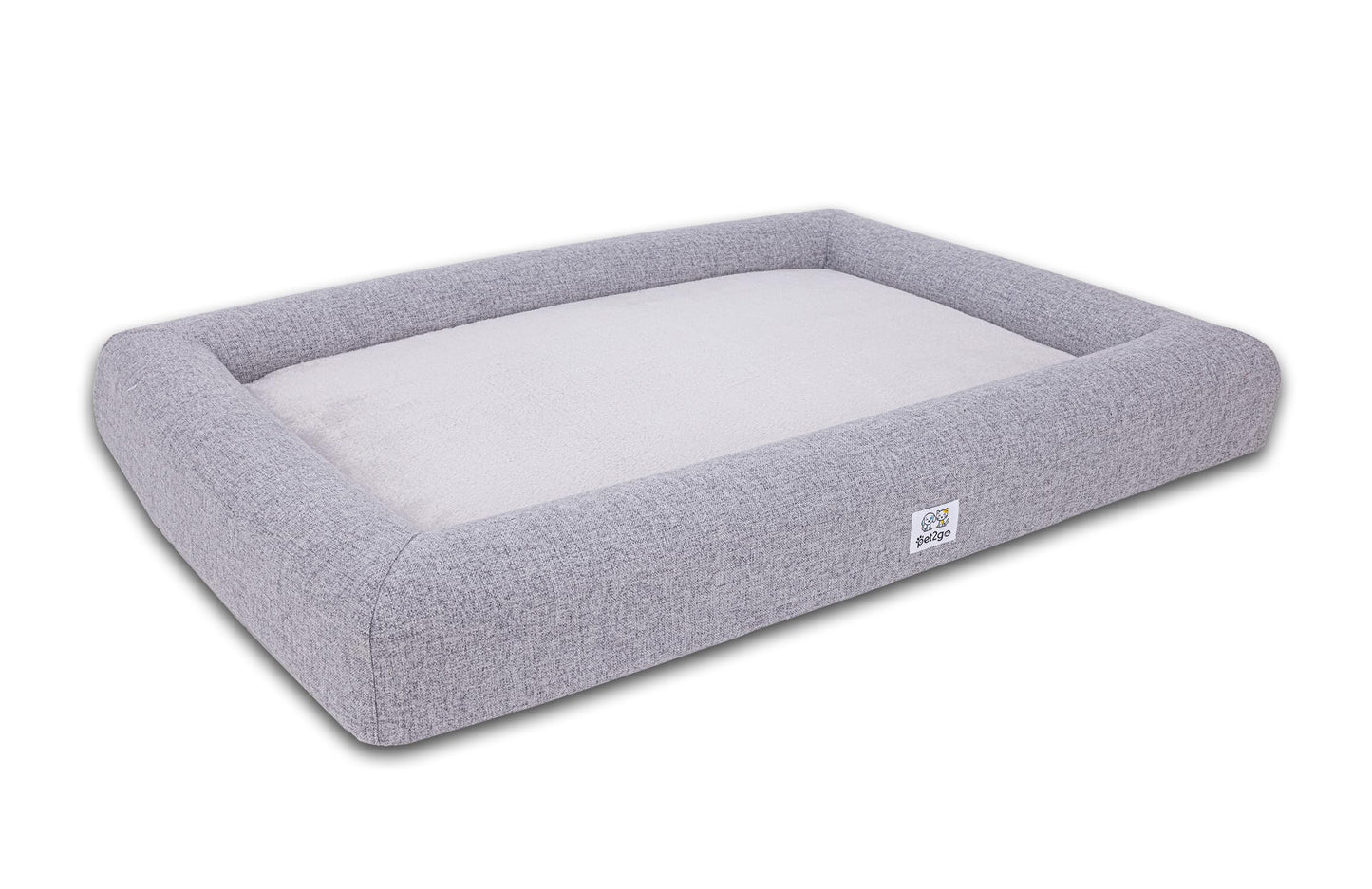 Cama Ortopédica para Mascota pet2go Gris Claro con Funda Removible y Lavable