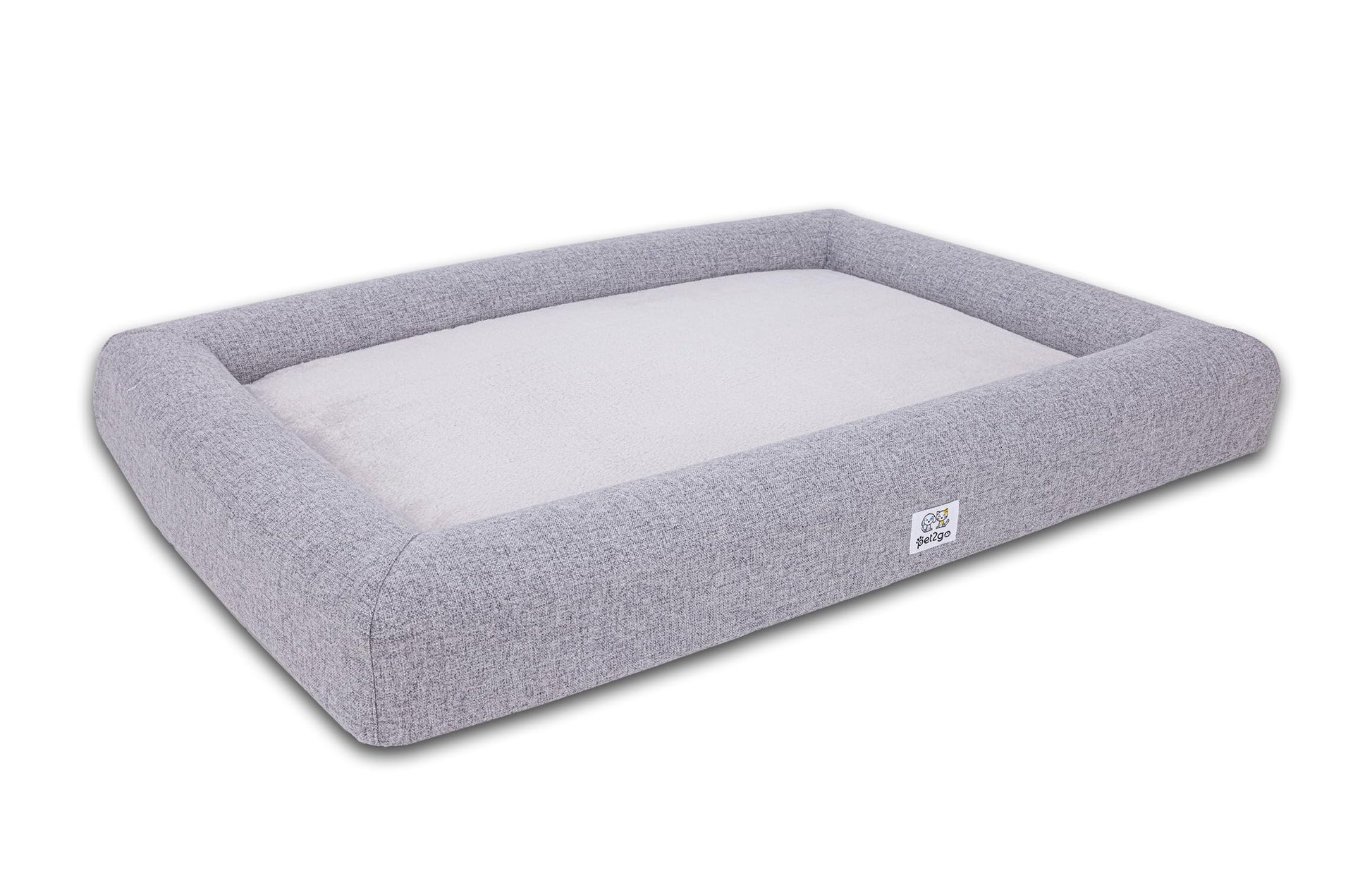 Cama Ortopédica para Mascota pet2go Gris Claro con Funda Removible y Lavable