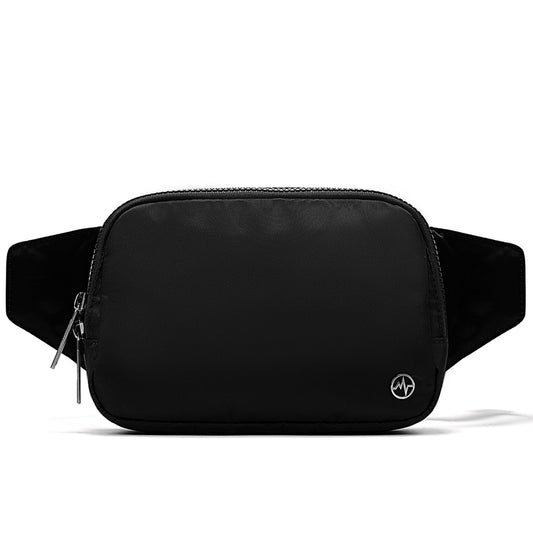 Riñonera Pander Negro Onyx Grande Impermeable con Correa Ajustable para Mujeres y Hombres