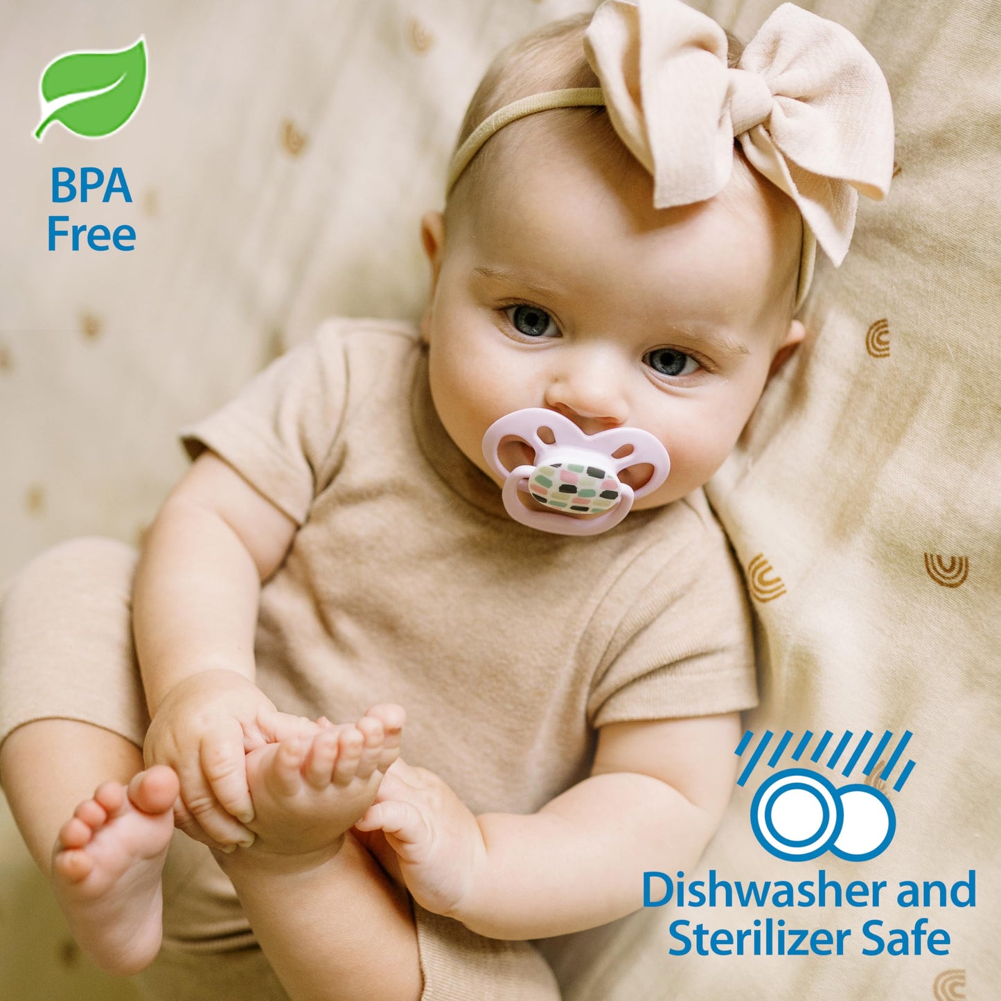 Chupete Dr. Brown's Advantage Bebé Simétrico Silicona Suave Sin BPA 6-18 m Ardilla Paquete de 2