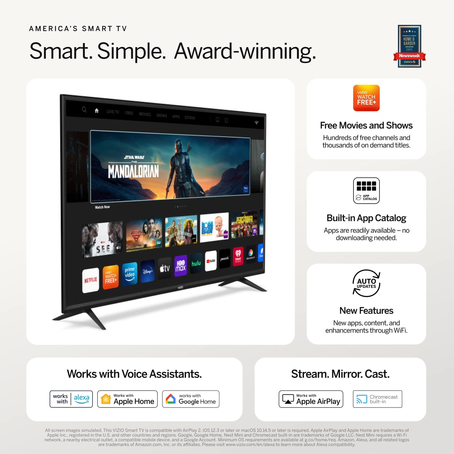 Smart TV VIZIO 24 Pulgadas HD 1080p con Apple AirPlay y Chromecast Incorporados Modelo 2021