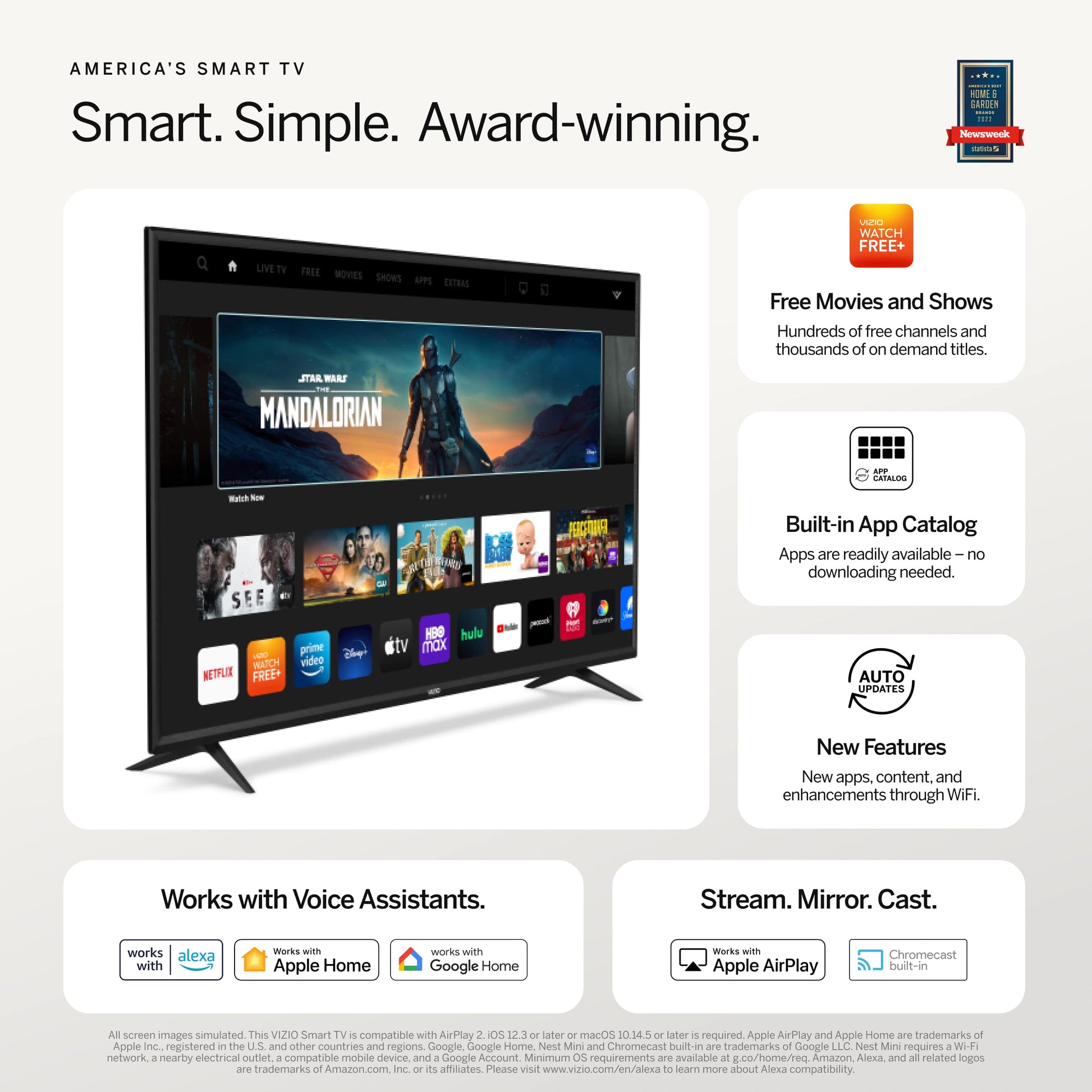 Smart TV VIZIO 24 Pulgadas HD 1080p con Apple AirPlay y Chromecast Incorporados Modelo 2021