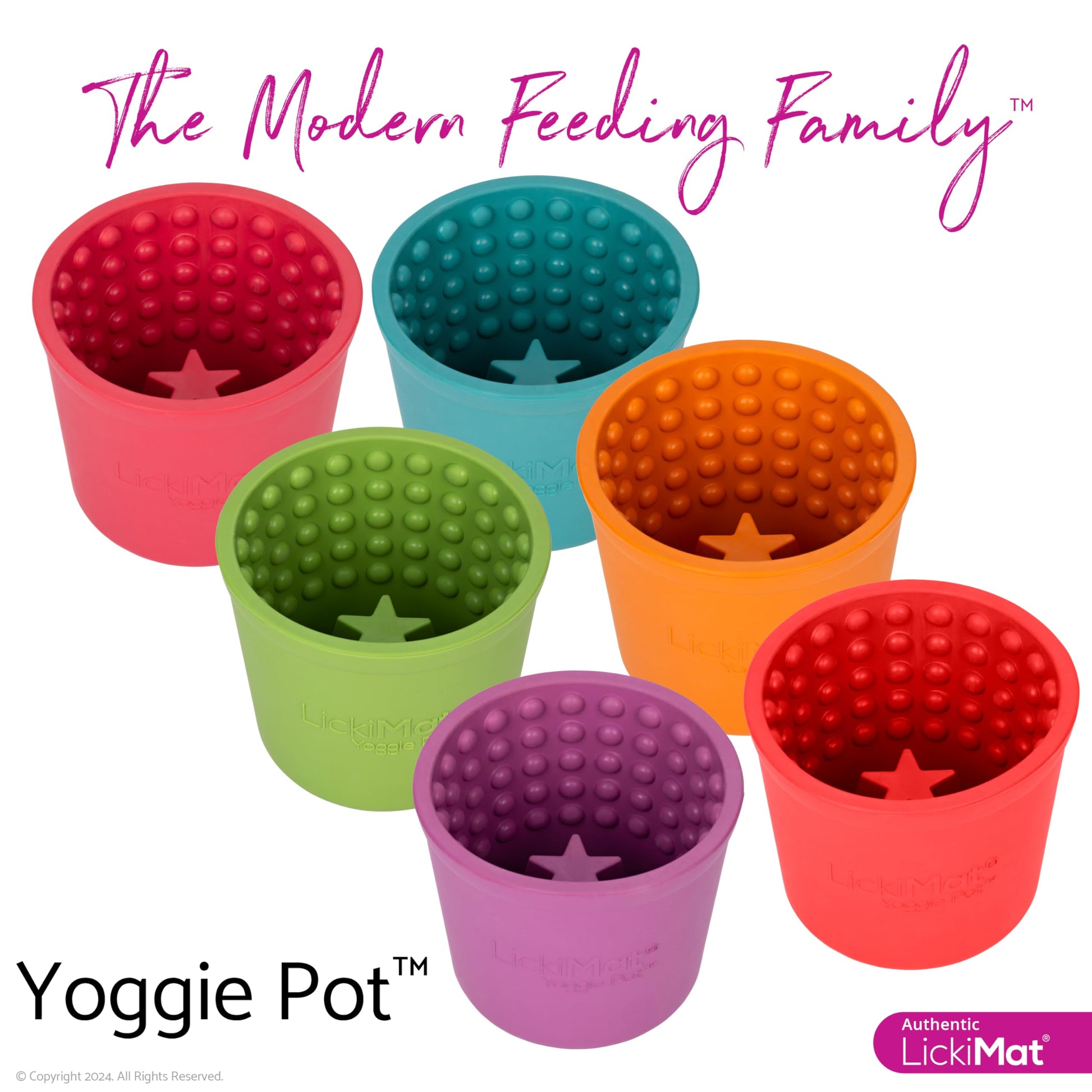 LICKIMAT Yoggie Pot - Distracción, diversión y enriquecimiento Dispensador de goma de larga duración para todos los tamaños de perros y alimentador lento para perros pequeños. The Newest LickiMat