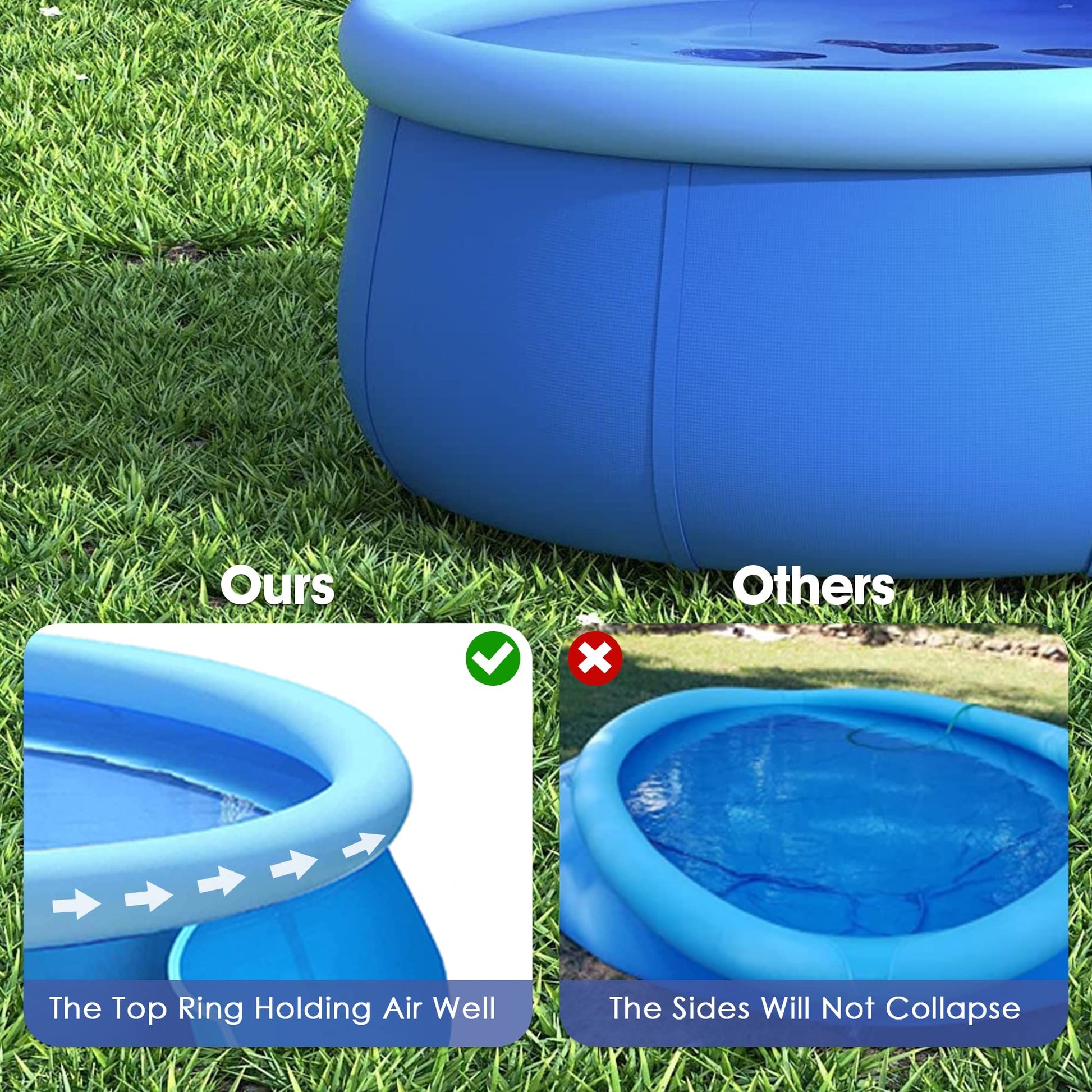 Piscina Inflable Familiar Anillo Superior para Patio Trasero