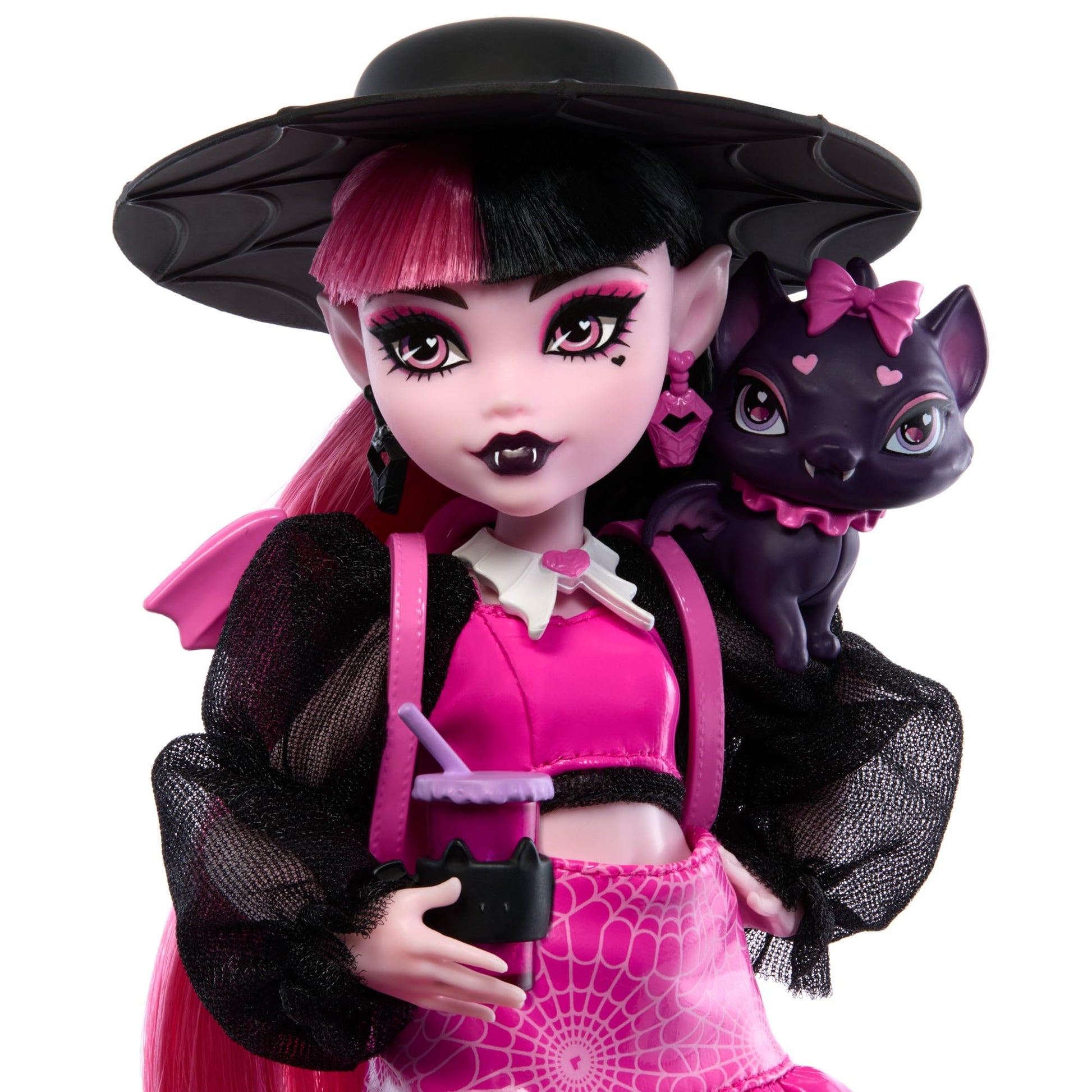 Muñeca Monster High Draculaura Nuevo Look Vampiresa con Mascota Conde Fabuloso para Niñas