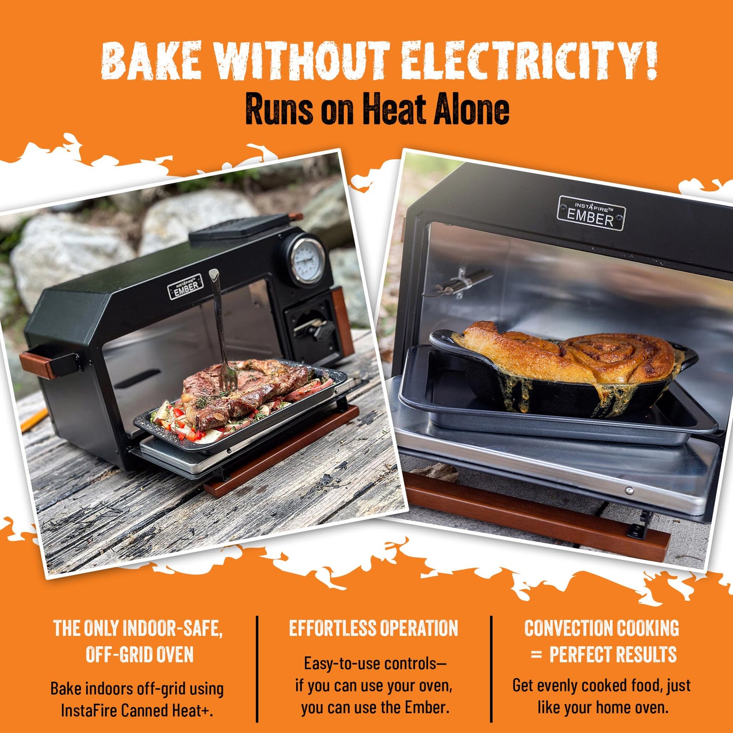 InstaFire Ember Oven (compacto, fuera de la red, camping, emergencia)