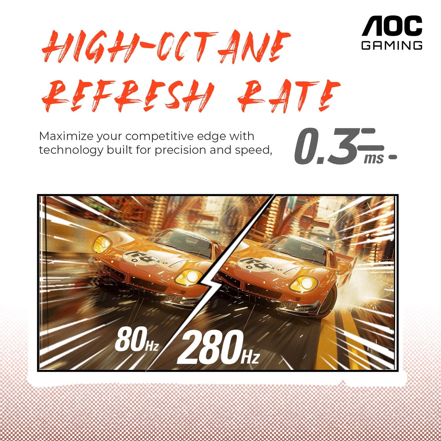 AOC C27G4ZH Monitor de Juegos Curvado sin Marco ultrarápido de 27 Pulgadas, FHD 1080p, 0.3 ms 280Hz, HDMI/DP, Altura Ajustable, 3 años de garantía de píxeles Muertos Cero, Negro, Compatible con