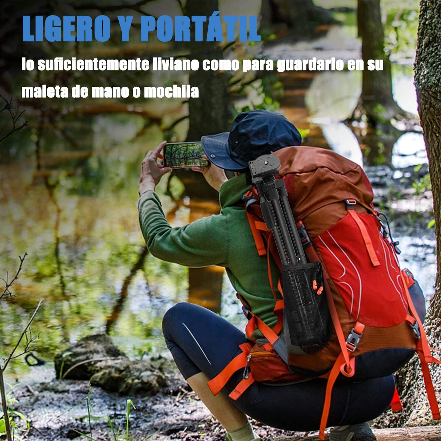 Tripie Estabilizador Celular 106cm con Obturador Remoto Bluetooth y Bolsa de Transporte