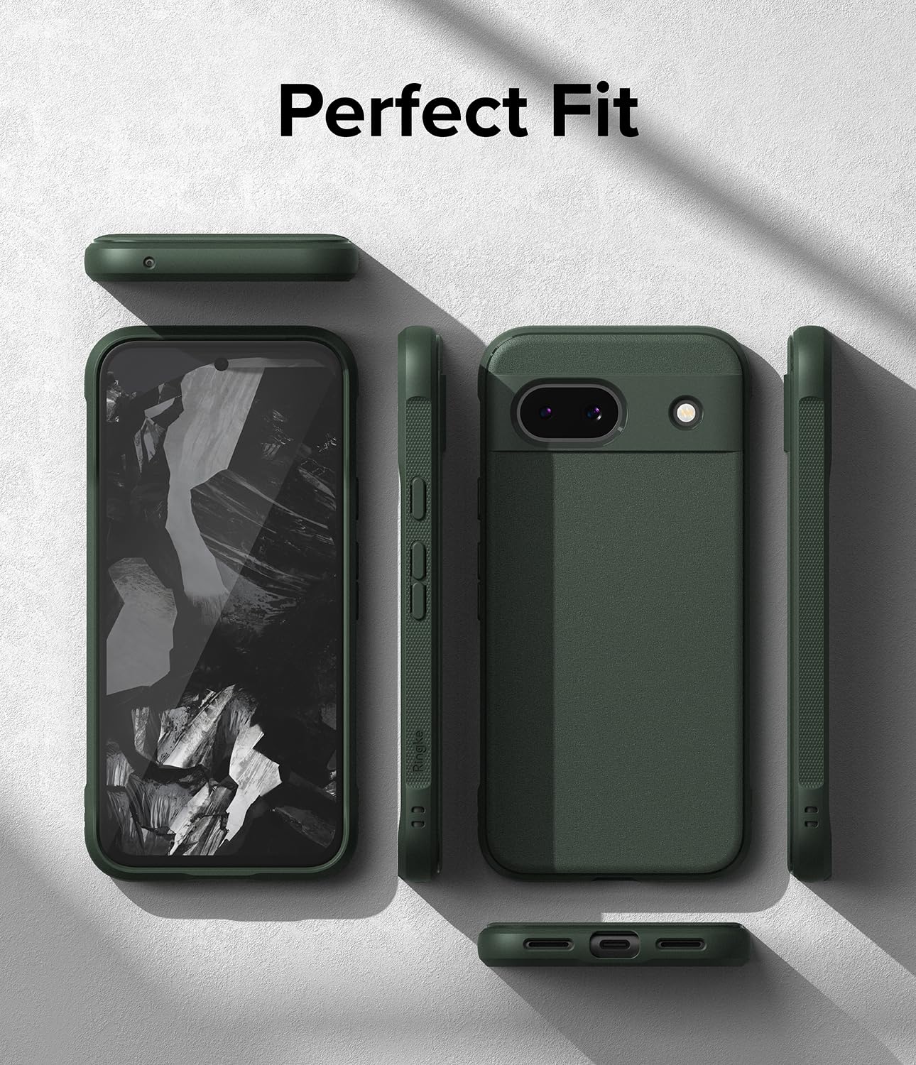 Funda TPU Antideslizante Ringke Onyx Dark Green Compatible con Google Pixel 8a Anti Huella Dactilar