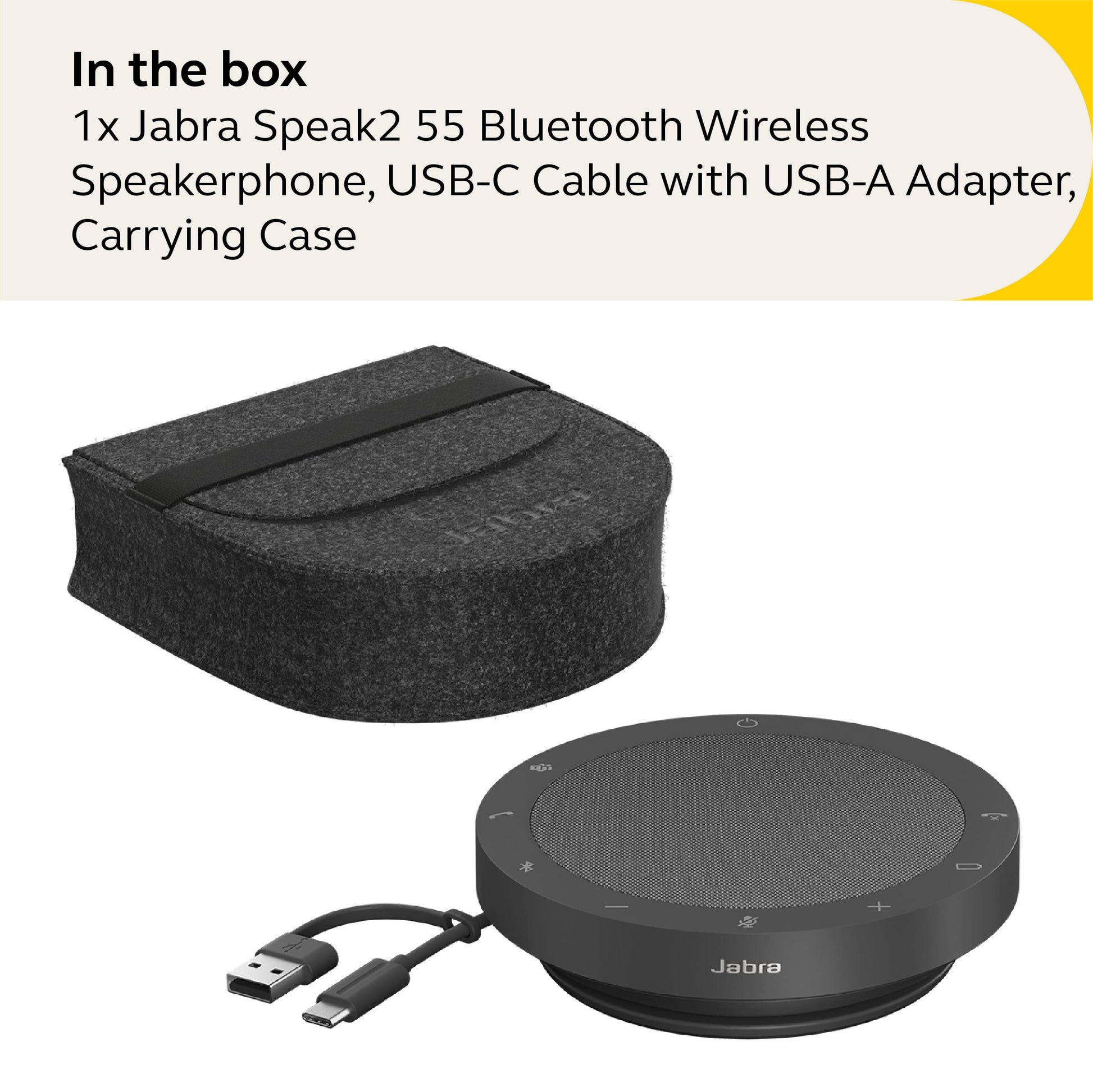 Jabra Speak2 55 - Altavoz inalámbrico Bluetooth - Altavoz portátil con 4 micrófonos con cancelación de Ruido y Audio de Banda Ancha Gris Oscuro