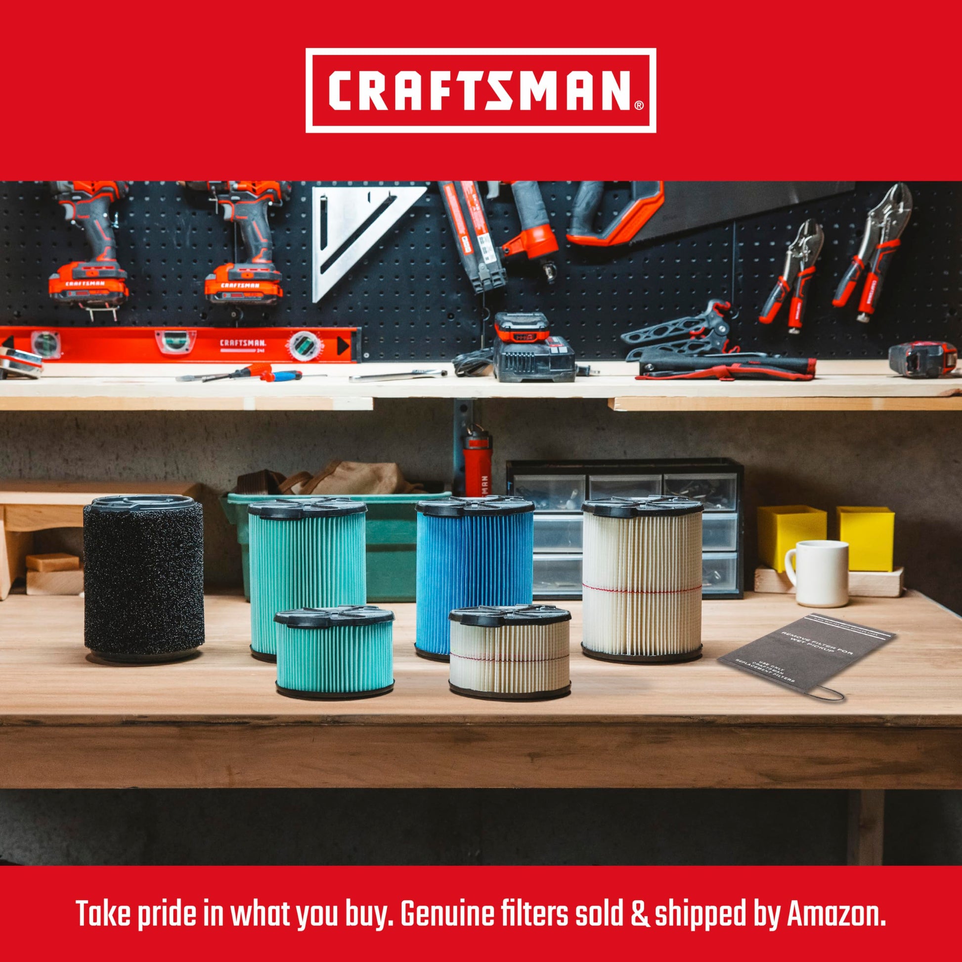 Craftsman CMXEVBE17040 - Vacador seco húmedo de 4 galones y 5.0 Picos, para aspiradora portátil en húmedo y seco con Filtro, Manguera y Accesorios para Limpieza doméstica y automotriz