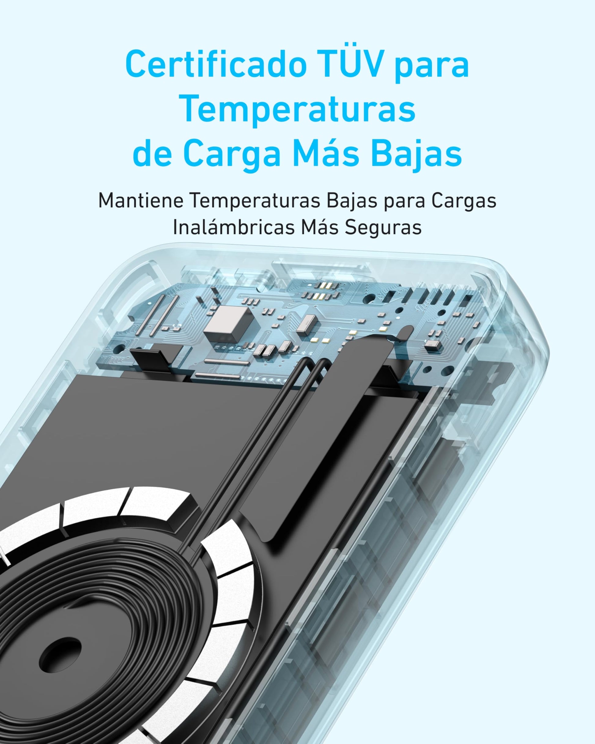 Anker Power Bank Batería Portátil y Pila Portátil de 10,000 mAh, Inalámbrico con Carga Rápida de 30W PD y USB-C Magnético, Compatible con iPhone 16/15/14, AirPods y más