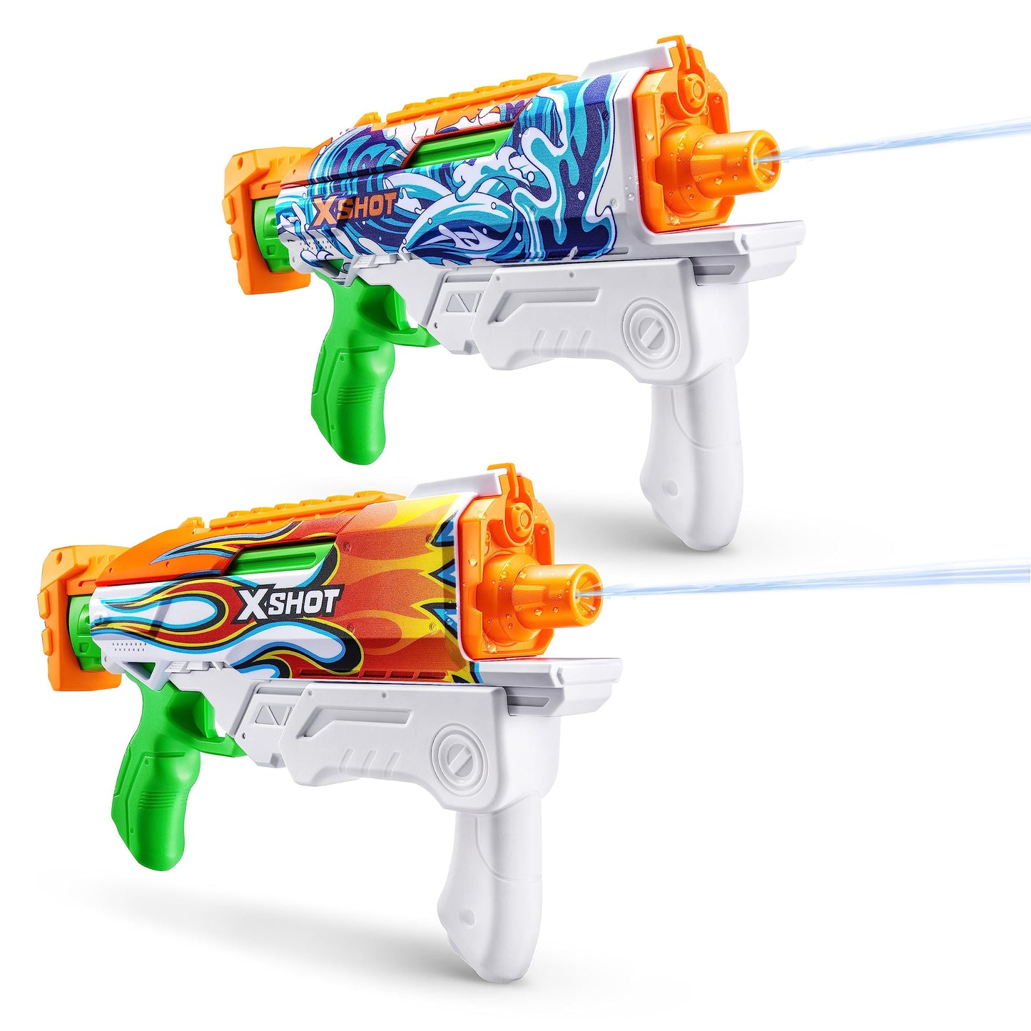 Pistola de Agua XShot Hipercarga Llamas Salpicaduras Relleno rápido 2 Unidades para Juguetes de Chorro de Agua