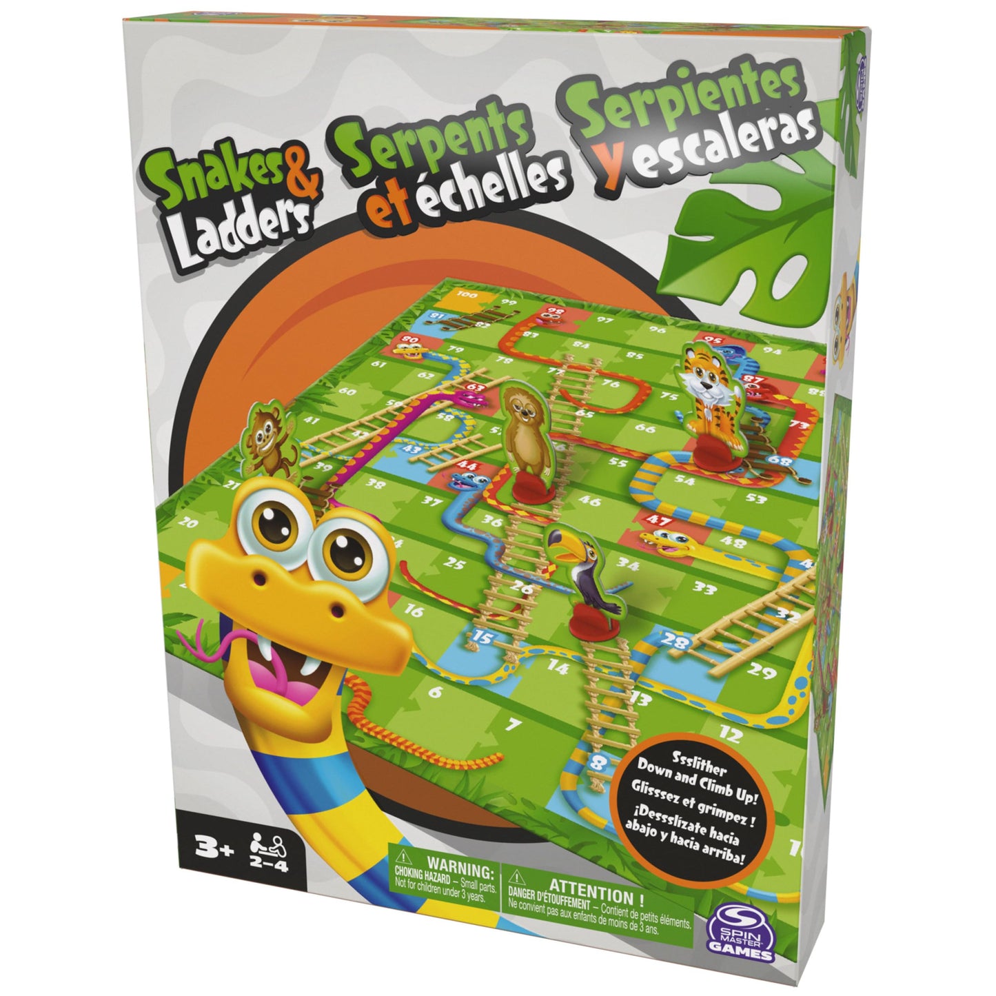 Juego de Mesa Spin Master Serpientes y Escaleras Colorido para Niños y Familias