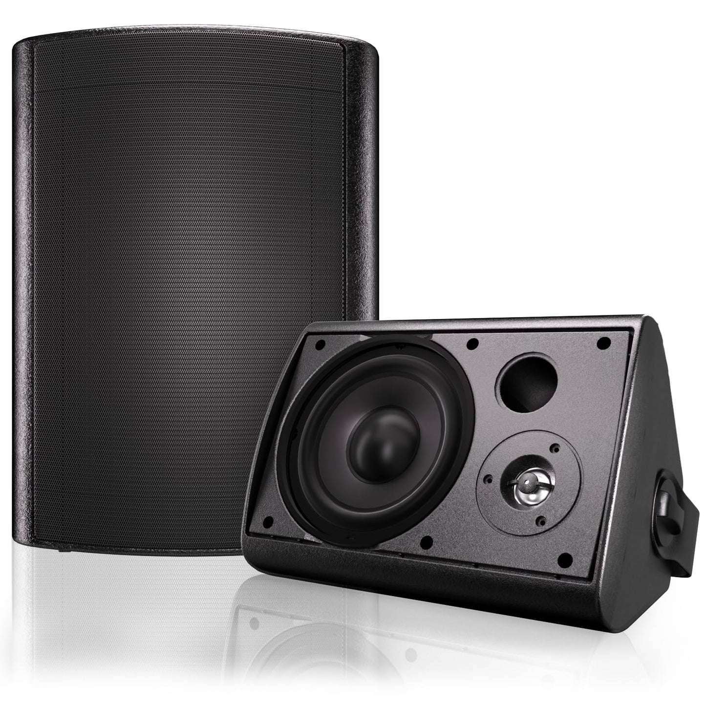 Herdio Bluetooth Bocinas para Exterior, 6,5 Pulgadas 400W Altavoces para Exteriores, Impermeable, Amplificador Superior, Amplia Cobertura De Sonido Estéreo, para Patio, Terraza, Patio Trasero (Negro)