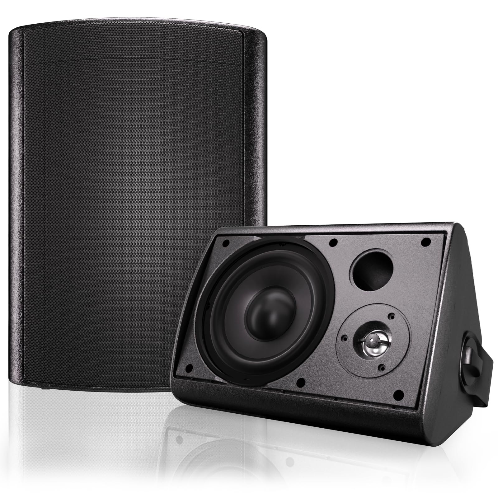 Herdio Bluetooth Bocinas para Exterior, 6,5 Pulgadas 400W Altavoces para Exteriores, Impermeable, Amplificador Superior, Amplia Cobertura De Sonido Estéreo, para Patio, Terraza, Patio Trasero (Negro)