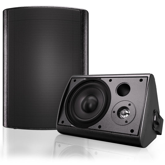 Herdio Bluetooth Bocinas para Exterior, 6,5 Pulgadas 400W Altavoces para Exteriores, Impermeable, Amplificador Superior, Amplia Cobertura De Sonido Estéreo, para Patio, Terraza, Patio Trasero (Negro)