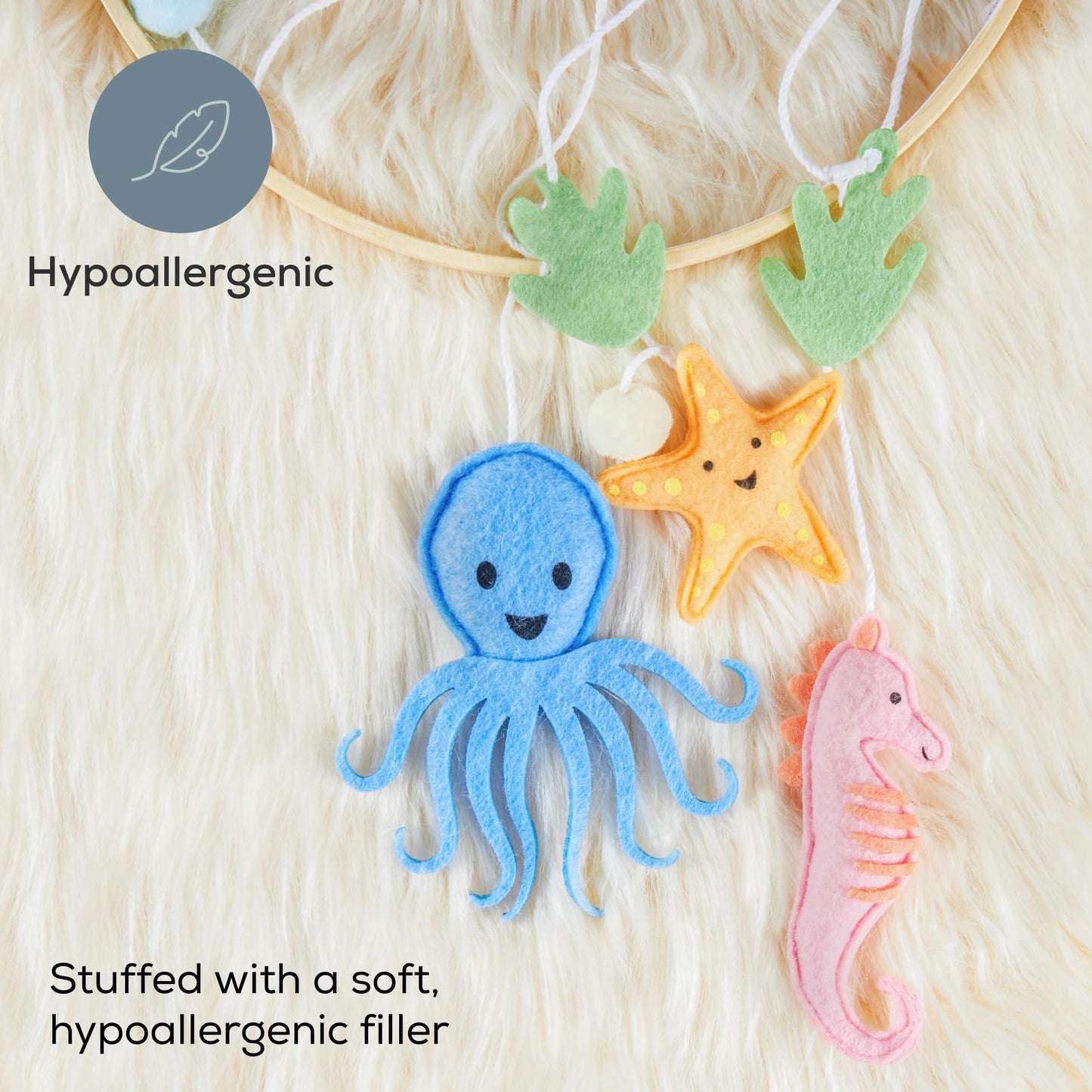 First Landings Móvil para bebé para cuna - Móviles de guardería con animales - Decoración de guardería para bebé de género neutro - Criaturas oceánicas