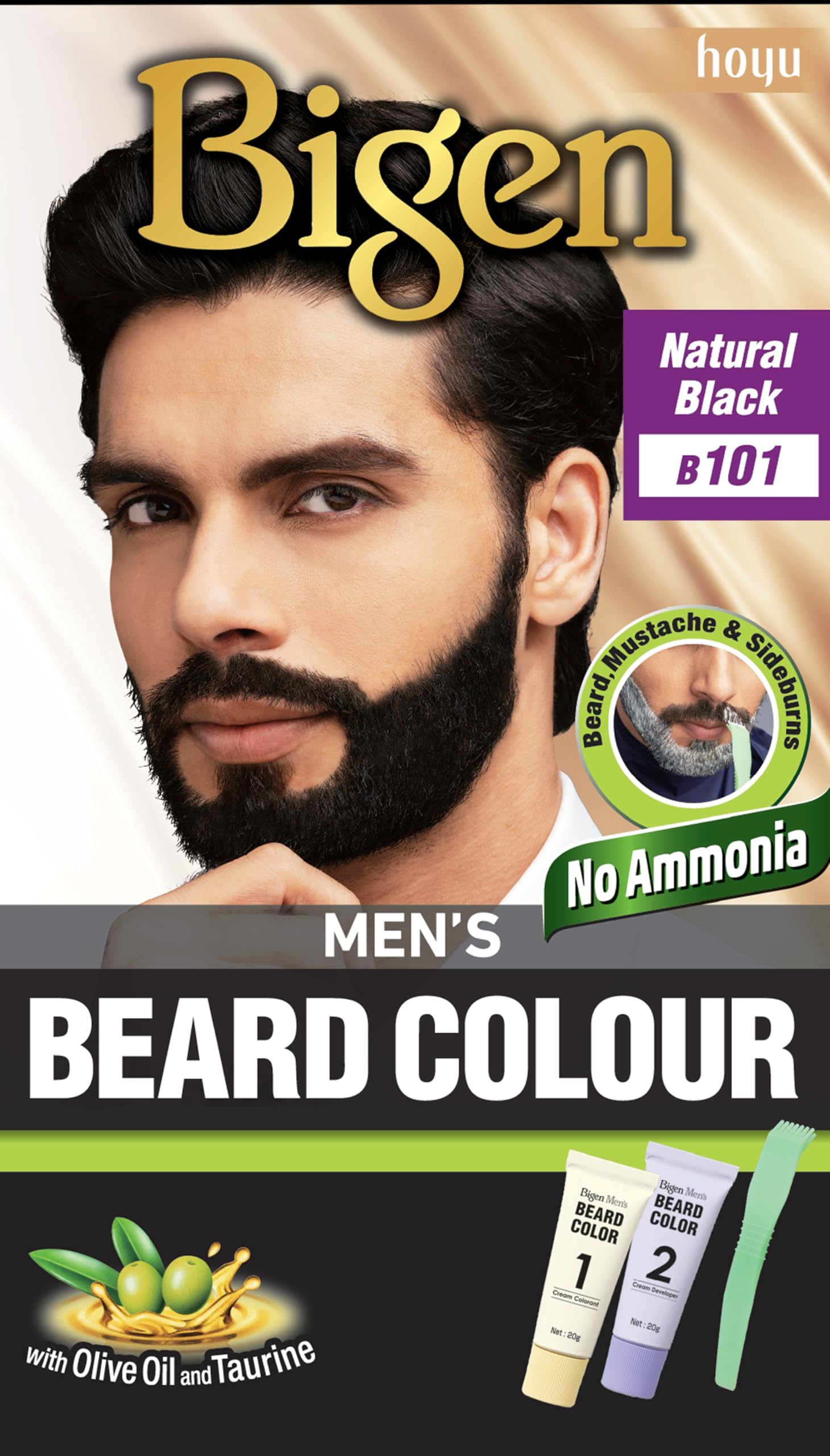 Bigen Tinte en Crema Para Barba y Bigote Men'S Beard Color Negro Intenso