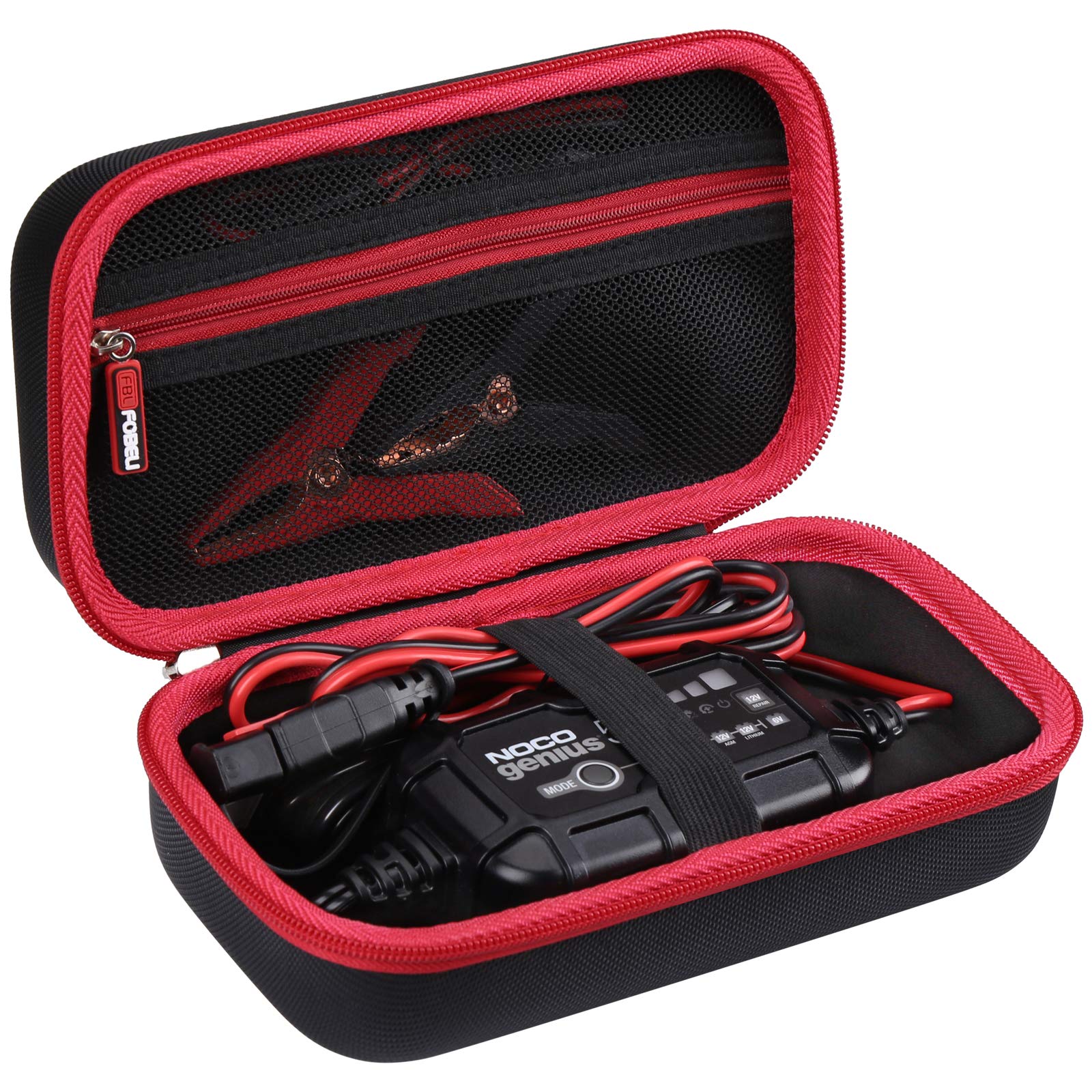 Funda Rígida de Viaje FBLFOBELI Negra Compatible con Cargador de Batería NOCO GENIUS5 5 Amperios Automático