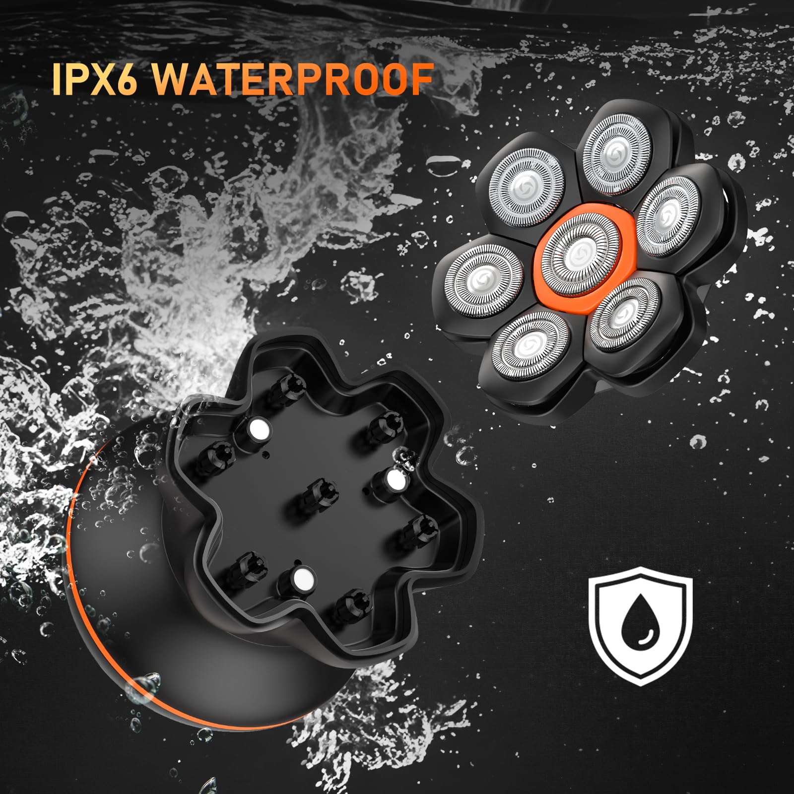 Afeitadora Eléctrica MAXGROOM JK-1688 Negro con Cuchillas Flexibles Mejoradas e IPX6 Impermeable para Hombre
