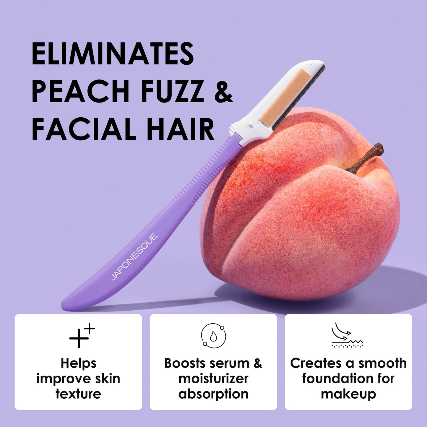 JAPONESQUE Maquinilla de afeitar desechable Japonesque Soothe+ Dermaplane para el rostro de la mujer; exfoliación facial, depilación, afeitadora de cejas y afeitadora facial para mujeres y hombres. Co