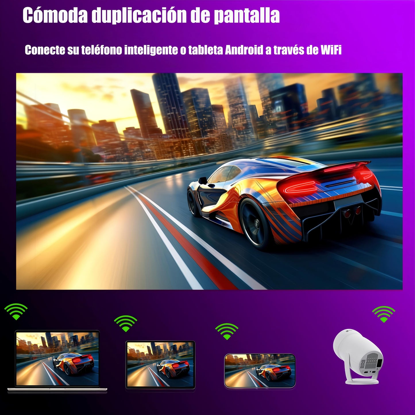 Proyector Portátil ORYU 4k Full HD Android 12 Bluetooth 10000 Lúmenes Auto Keystone