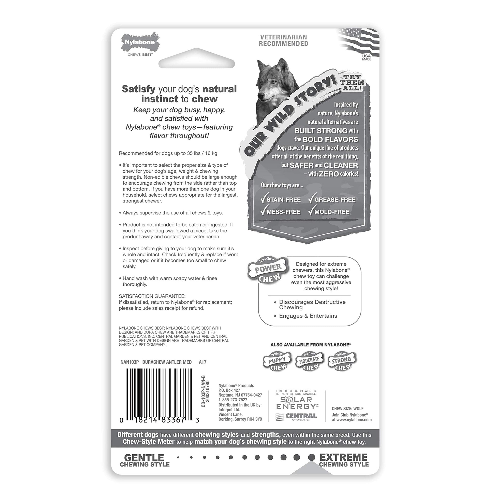 Juguete Power Chew Nylabone Antler