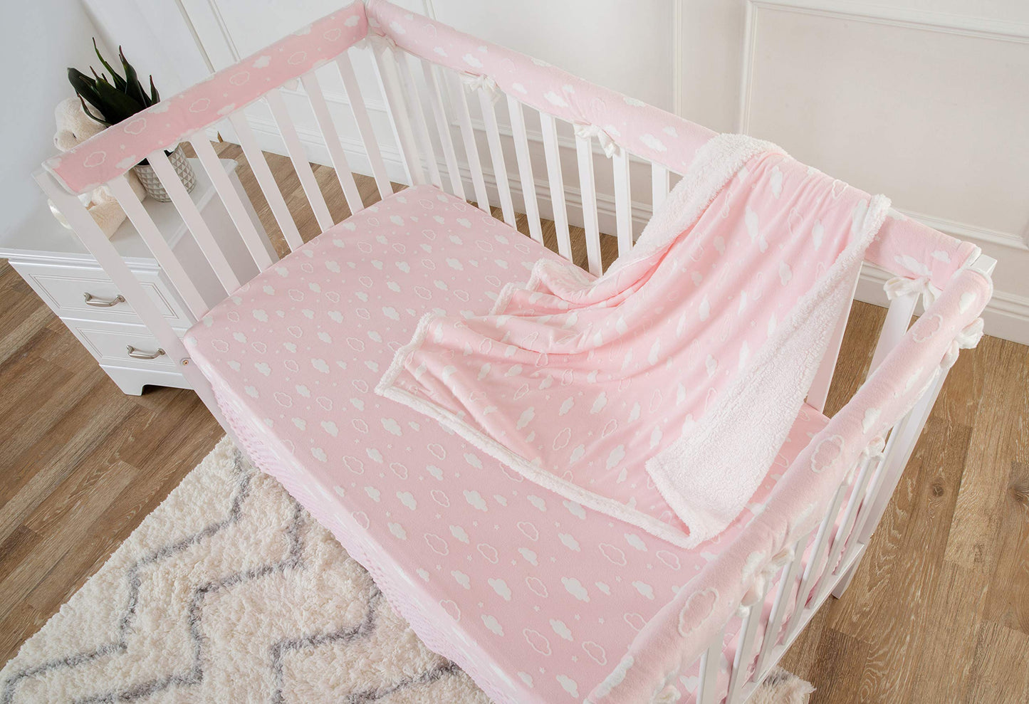 Manta de Recepción Sherpa American Baby Company Rosa 3D cálida y acogedora para niños y niñas