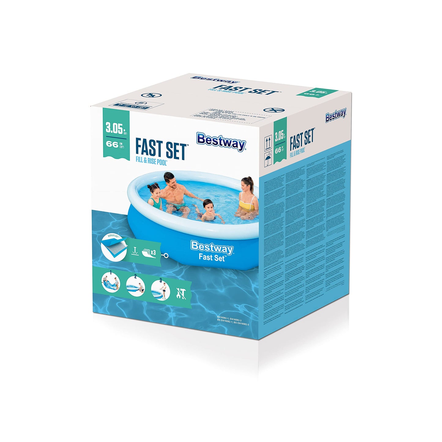 Bestway Alberca Inflable Fast Set 305x66cm Familiar Jardin