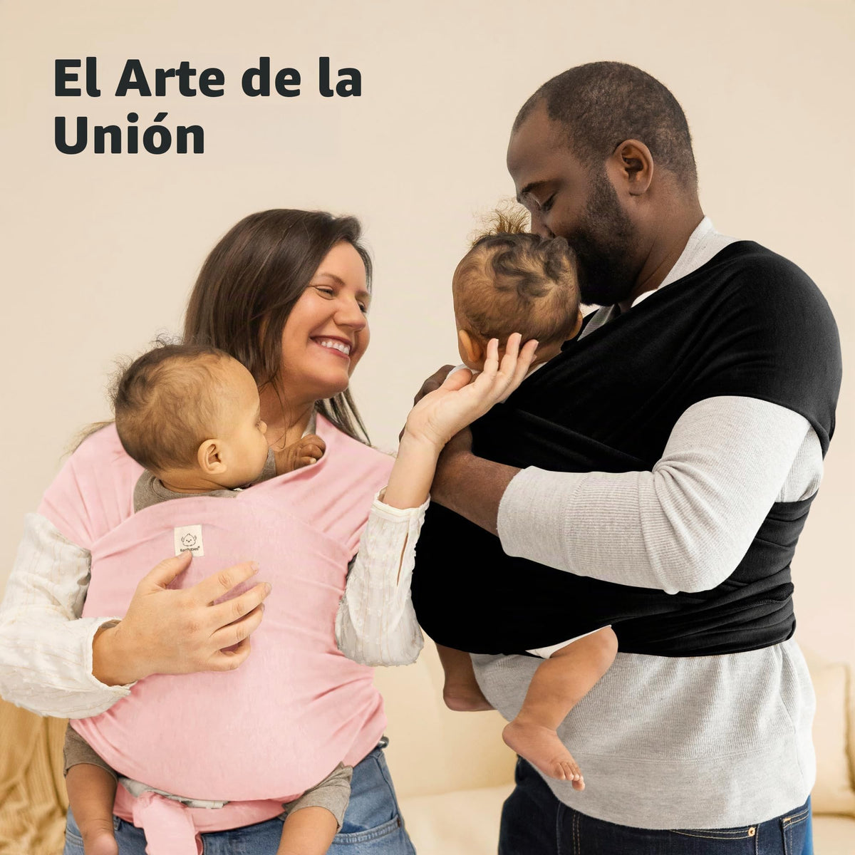 KeaBabies - Portabebés Original Todo en 1 para Bebés Recién Nacidos a Niños, Fácil de Usar, Unión Manos Libres, Envoltura Ligera y Transpirable para (rosa Sucio)