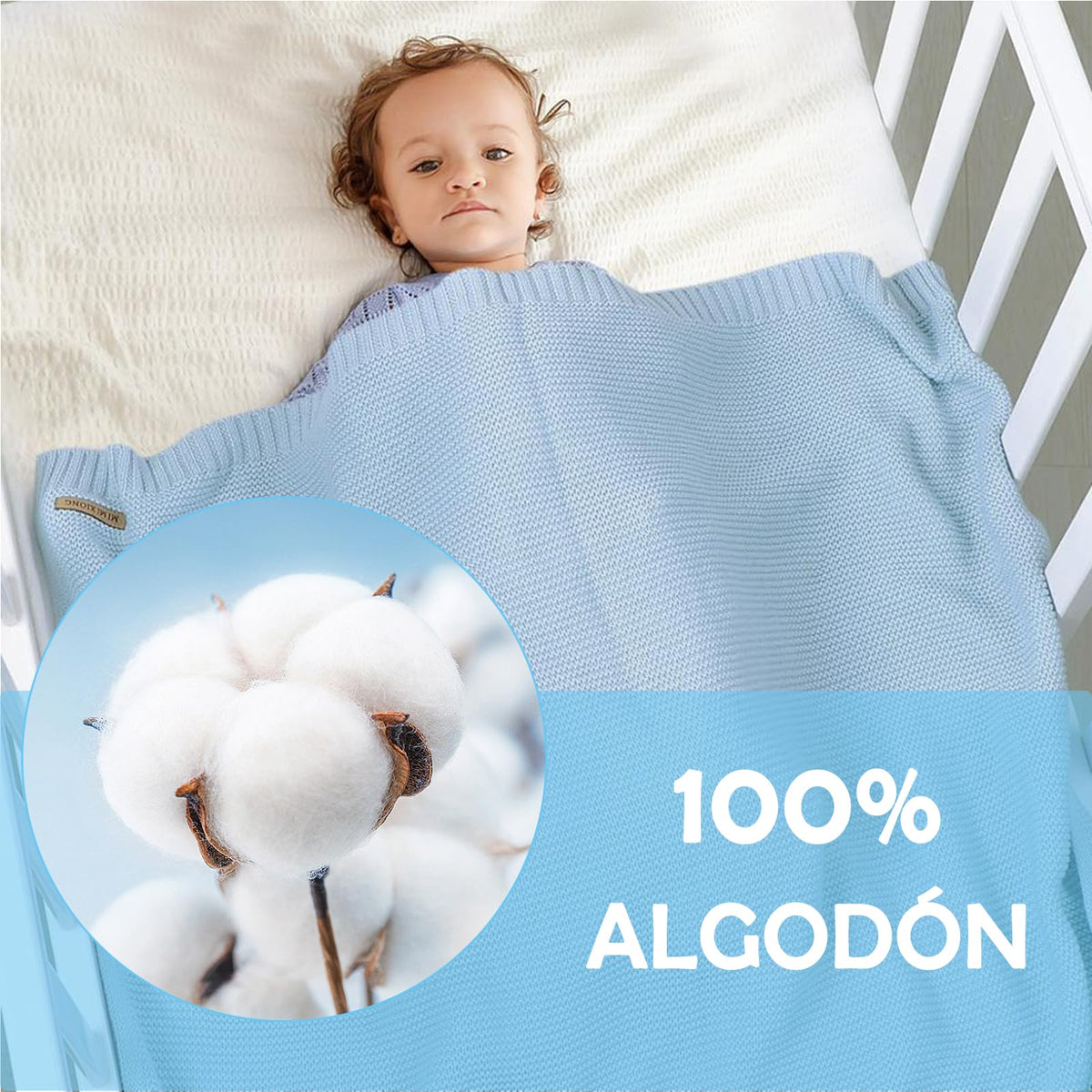 NQAXZIB Manta para Bebés del 100% Algodón Orgánico de Punto,Cobijas Térmica