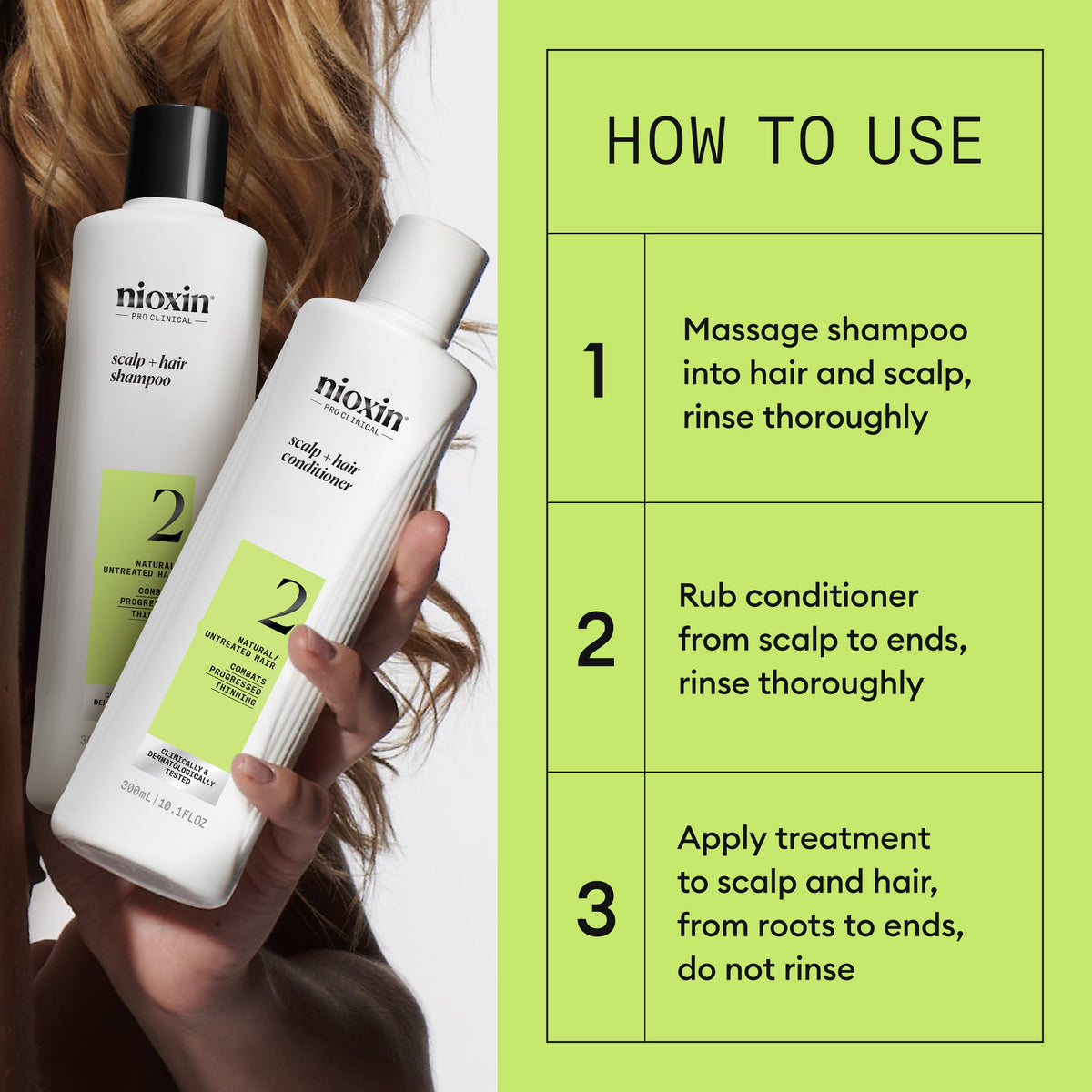 Kit Sistema de Cuidado Capilar Nioxin 2 Cabello Fino Adelgazamiento Progresivo