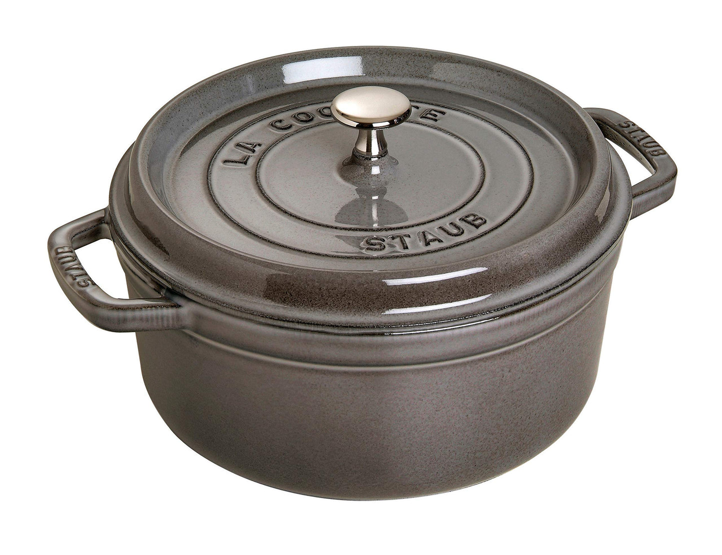 Staub Round Cocotte, 9 cuartos de galón, gris grafito