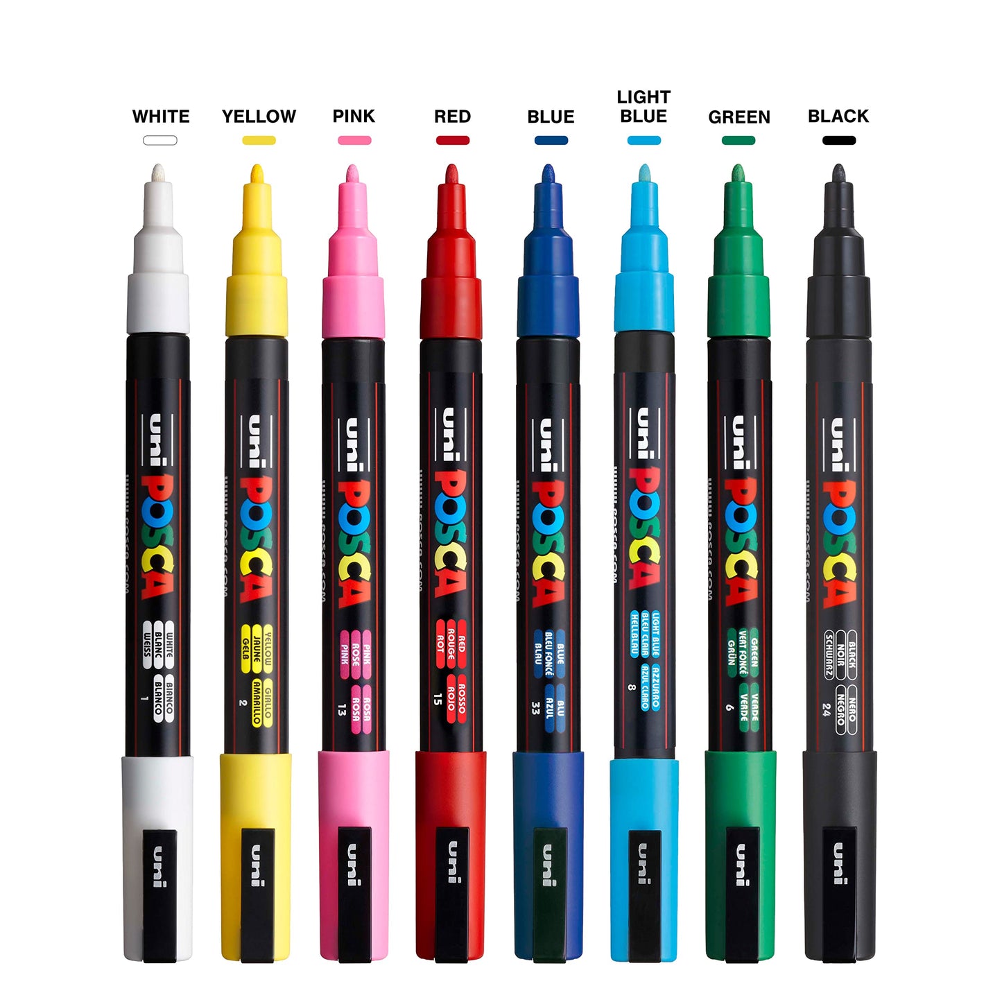 Paquete de Rotuladores Posca Multicolor PC3M8C
