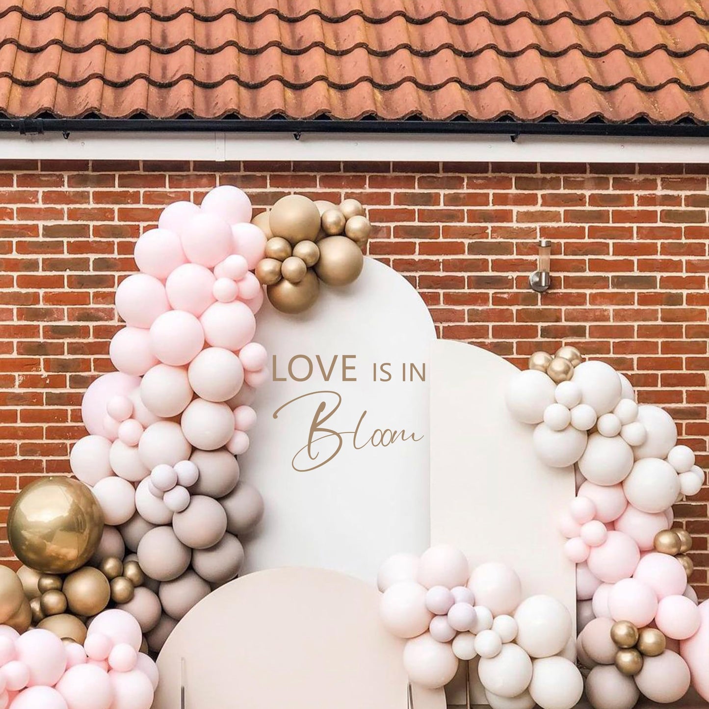 Calcomanía de pared Love is in Bloom – Fondo de despedida de soltera, despedida de soltera, compromiso, suministros de fiesta de San Valentín, decoración de fiesta de boda con suministros de fiesta café (calcomanía Love is in Bloom)