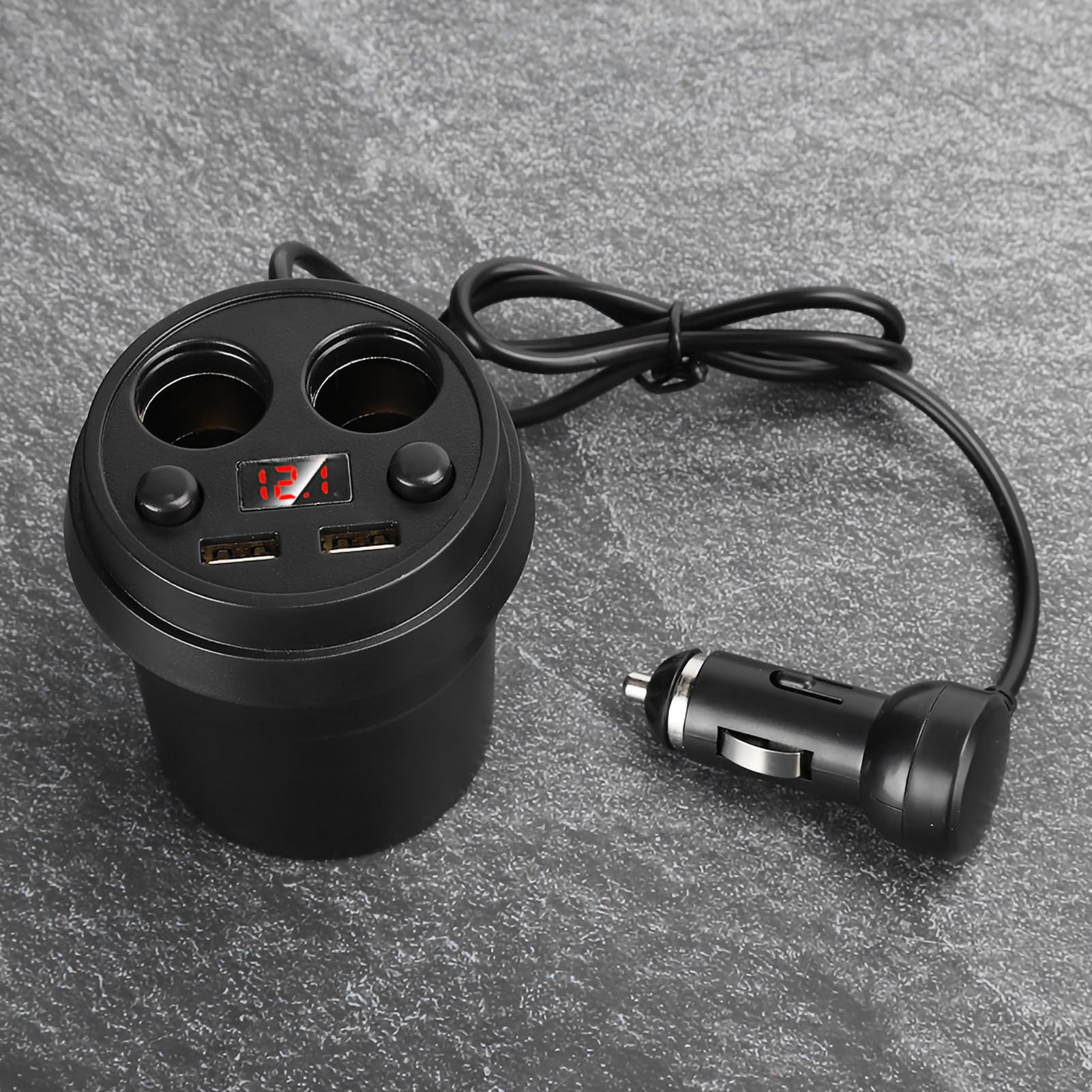 GOTOTOP Cargador de Teléfono para Automóvil de 120 W, Cargador de Automóvil Doble USB con Orificio para Encendedor de Cigarrillos, Monitoreo de Voltaje en Tiempo Real, TecnologíA de