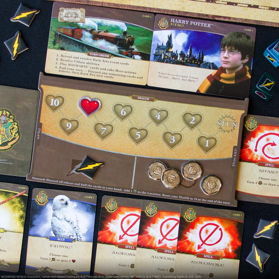 Juego de Mesa Usaopoly Harry Potter Hogwarts Battle Producto Oficial Cooperativo de Cartas para Construir Mazos