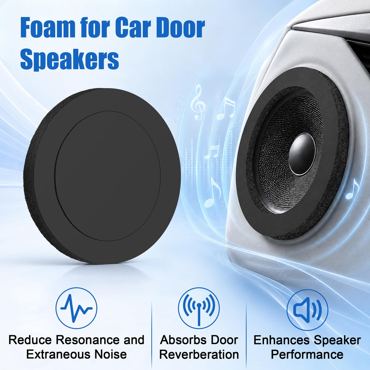 Potenciador de Altavoz Anglekai Negro de Espuma 6.5 Pulgadas con Bloqueo de Bajos