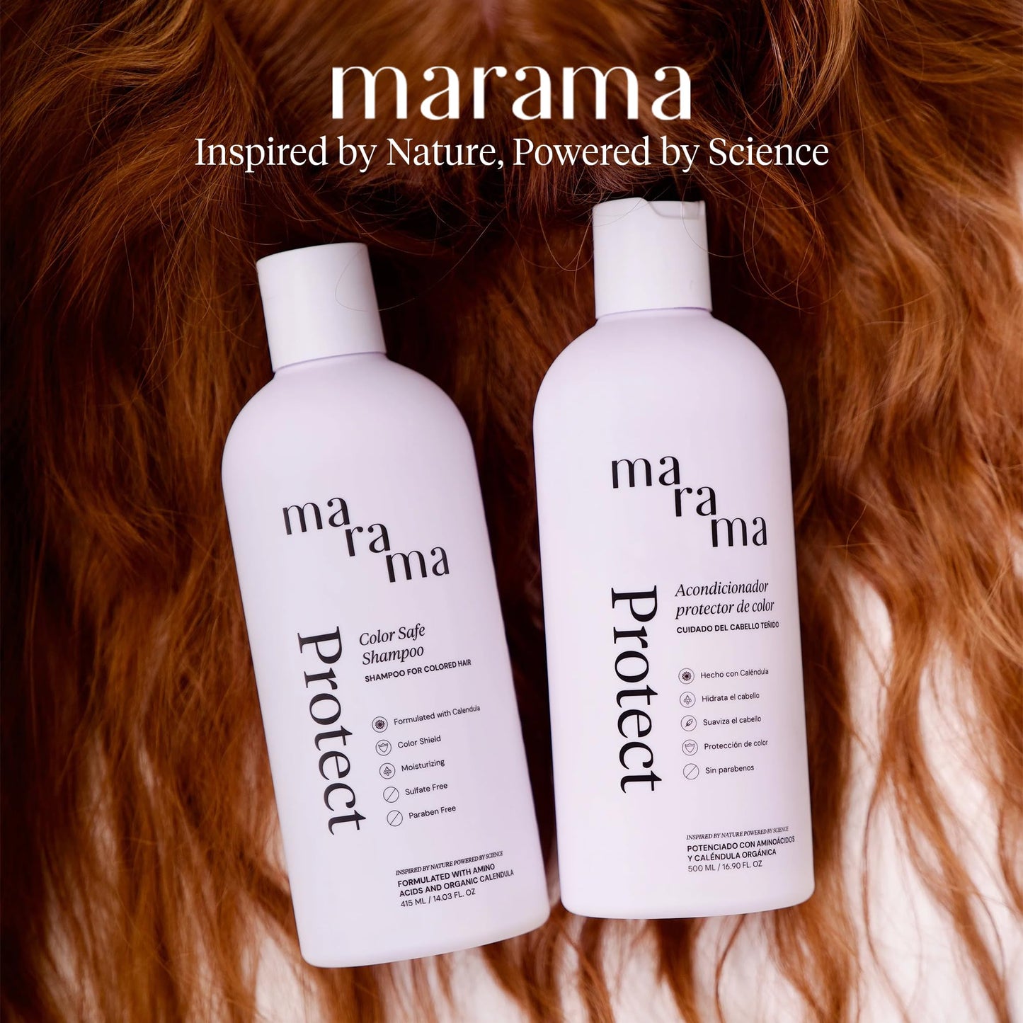 MARAMA | Protect Acondicionador Para Cabello Teñido 500 ml - Contiene Aminoácidos y Caléndula Orgánica | Acondicionador Sin Sulfatos y Parabenos