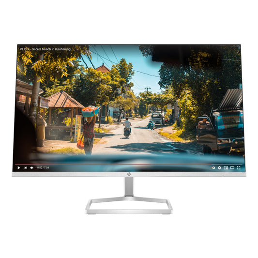 HP Monitor HP M27f Full HD, IPS, 1920 x 1080, 75 Hz, 5ms GtG, 27", FreeSync, Antirreflejante, Luz Azul Baja, Ultra Delgado, Micro Bordes, Ajustable, VGA, HDMI, Plata/Negro (2G3D3AA)