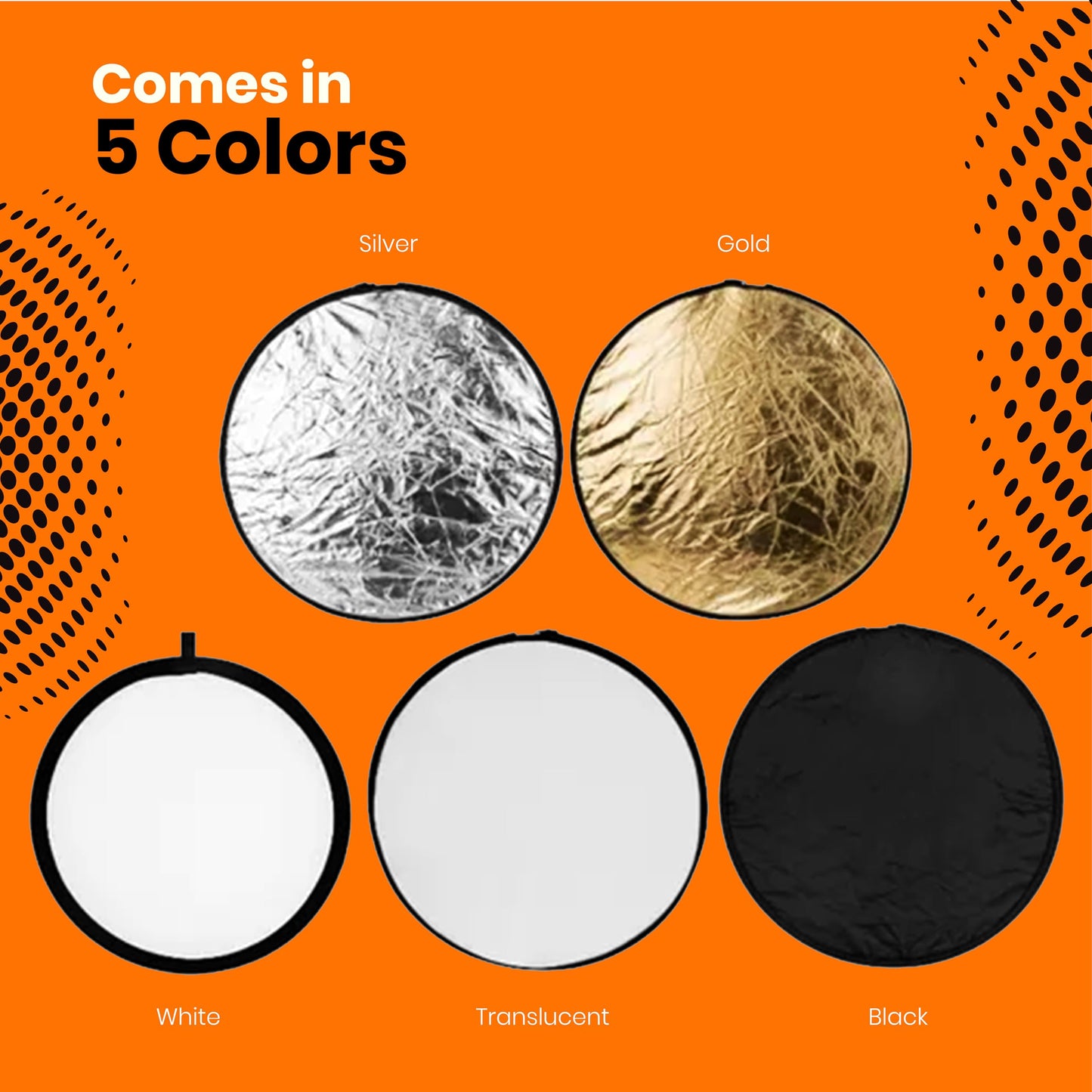 PhotoTrust 5 in1 Pocket Reflector - Super Portable and Tiny Reflector+ PhotoTrust Microfiber Cleaning Cloth