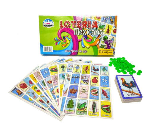 Juegos Chateau Lotería Mexicana, Juego de Mesa Tradicional, 10 Tableros, 54 Cartas, 70 Fichas