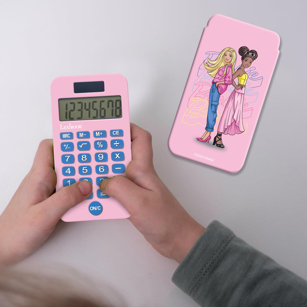 Calculadora de Bolsillo Lexibook Barbie Rosa con Cubierta de Protección y Funciones Avanzadas