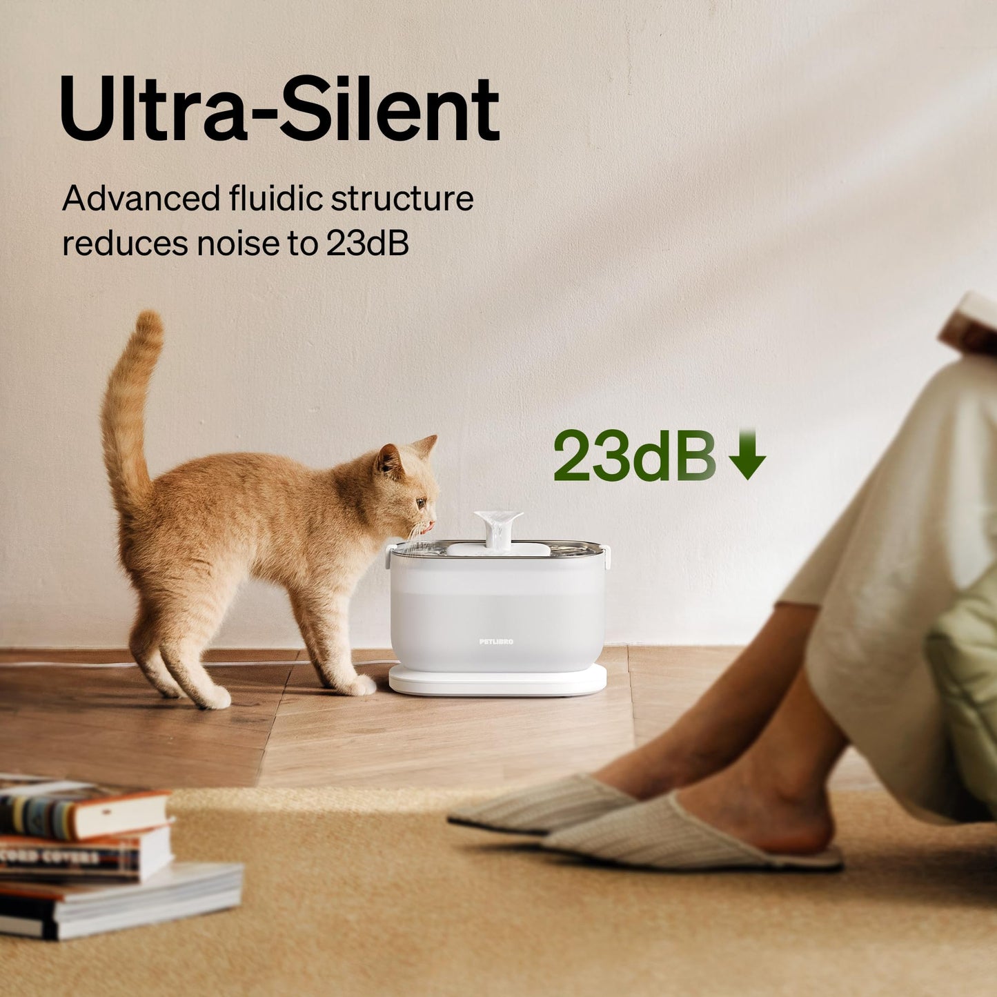Fuente de Agua para Mascotas PETLIBRO Acero Inoxidable con Bomba Inalámbrica 2.5L Fácil de Limpiar y Sin BPA para Gatos y Perros