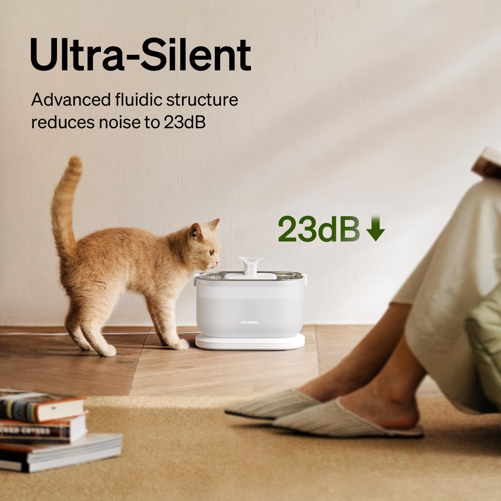 Fuente de Agua para Mascotas PETLIBRO Acero Inoxidable con Bomba Inalámbrica 2.5L Fácil de Limpiar y Sin BPA para Gatos y Perros