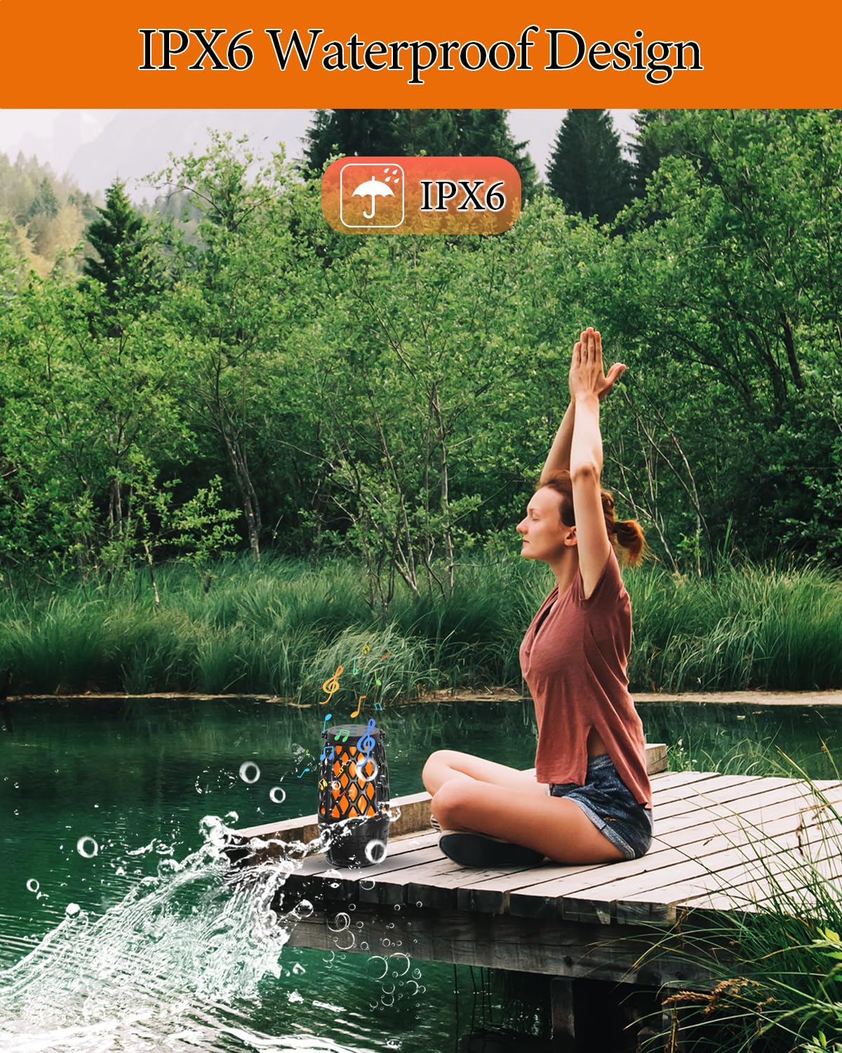 Paquete de 2 altavoces Bluetooth LED con llama para exteriores, regalos únicos para hombres, IPX6 impermeable Tiki antorcha atmósfera altavoz para fiesta, patio, jardín, altavoces al aire última