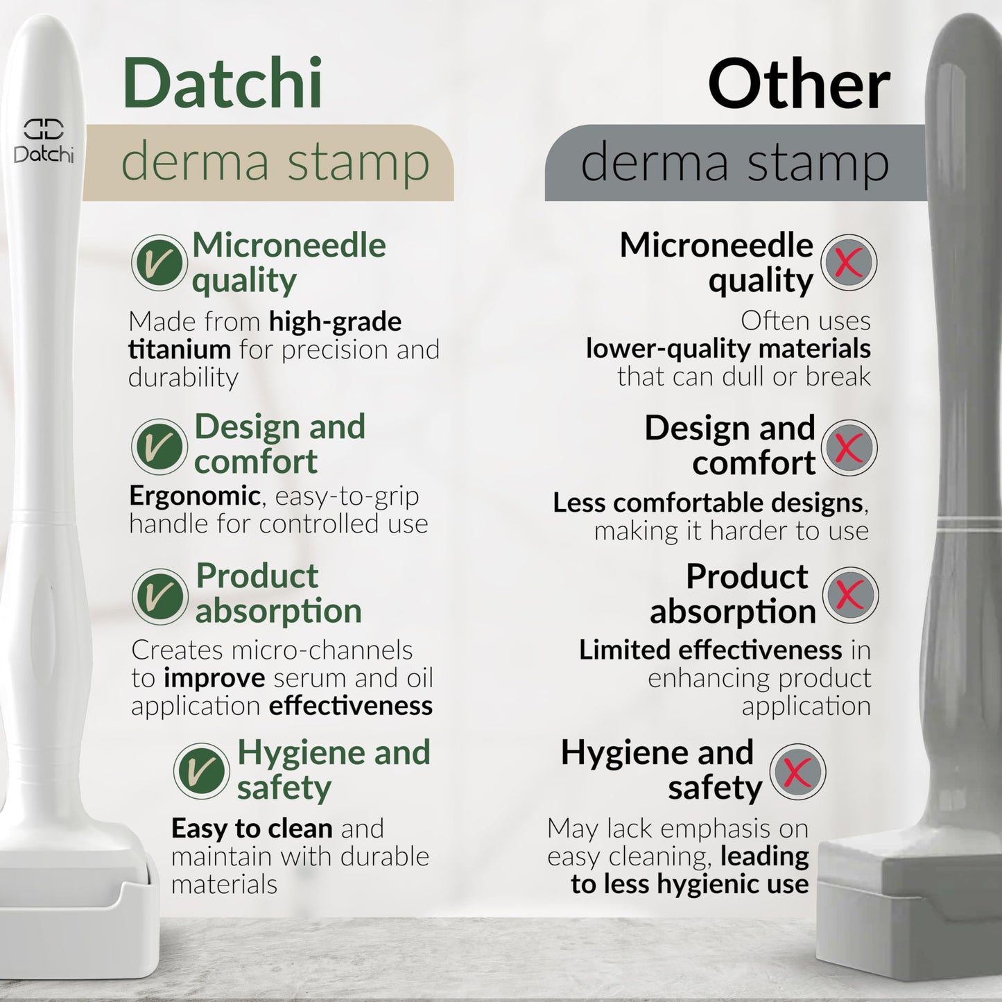 Datchi Derma Stamp & Scalp Massager - Cuidado De La Piel, Herramienta De Microagujas Para El Cuidado De La Barba Y El Cuero Cabelludo, Depurador Del Cuero Cabelludo Con Silicona Suave, Dermastamp - De
