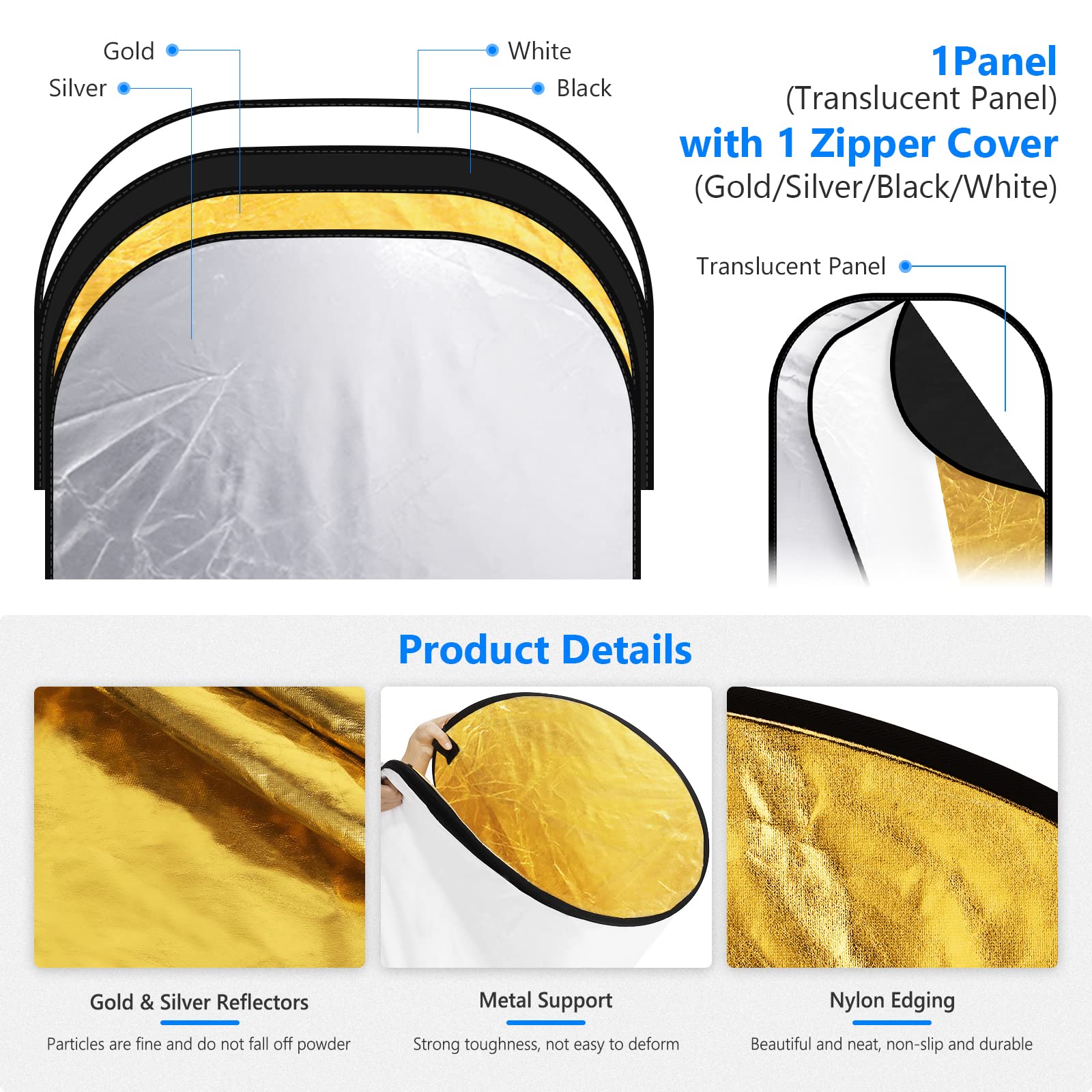 NEEWER 40"x60"/100x150cm Light Reflectors para Fotografía